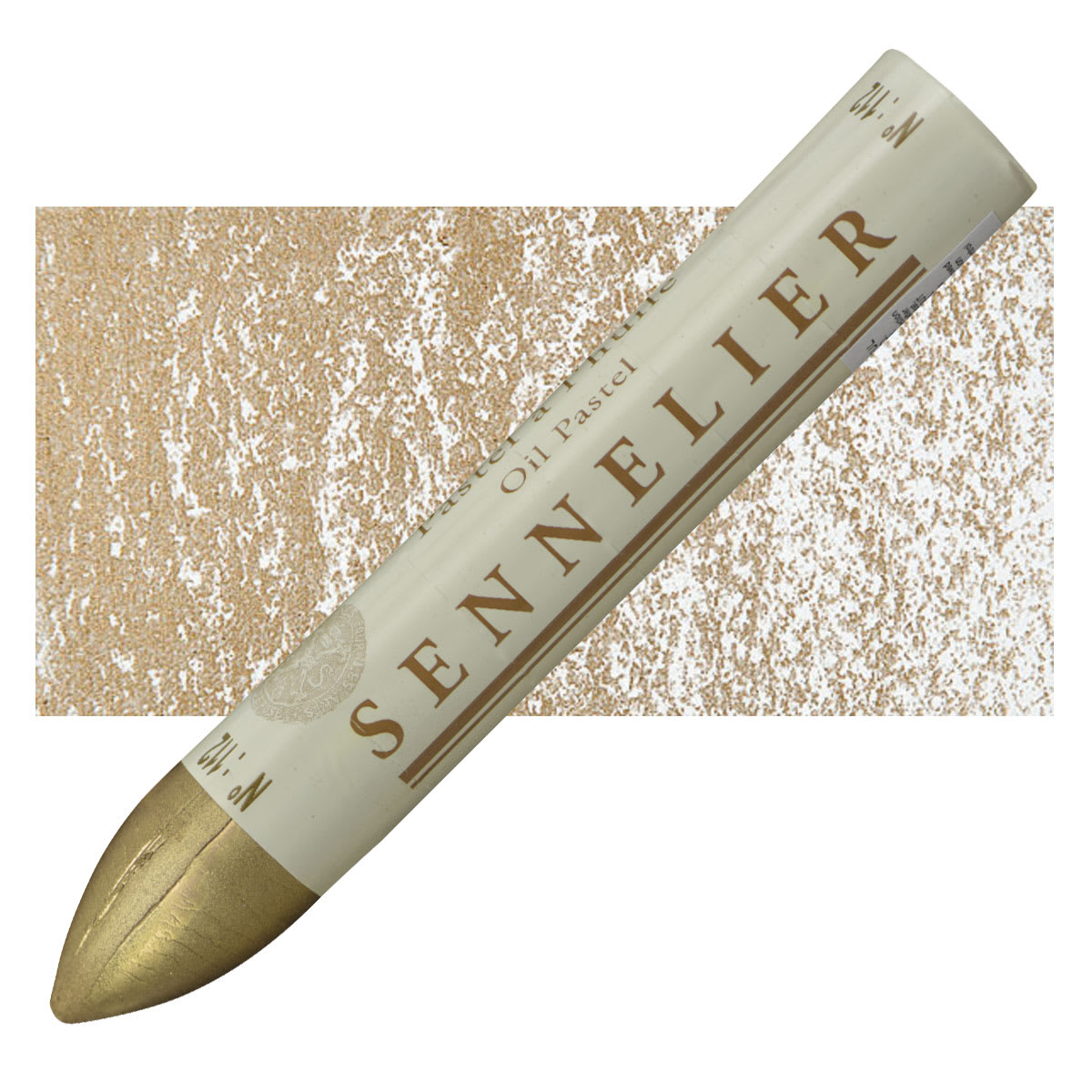 Sennelier Oil Pastel Grand - Pale Gold oil pastel and swatch