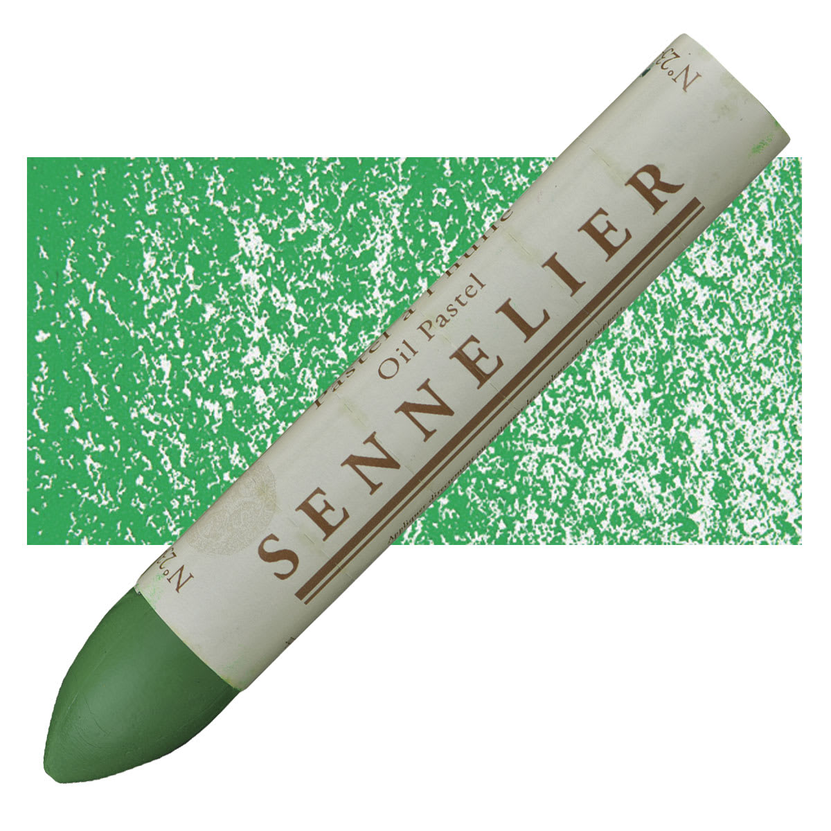 Sennelier Oil Pastel Grand - Permanent Green Light oil pastel and swatch