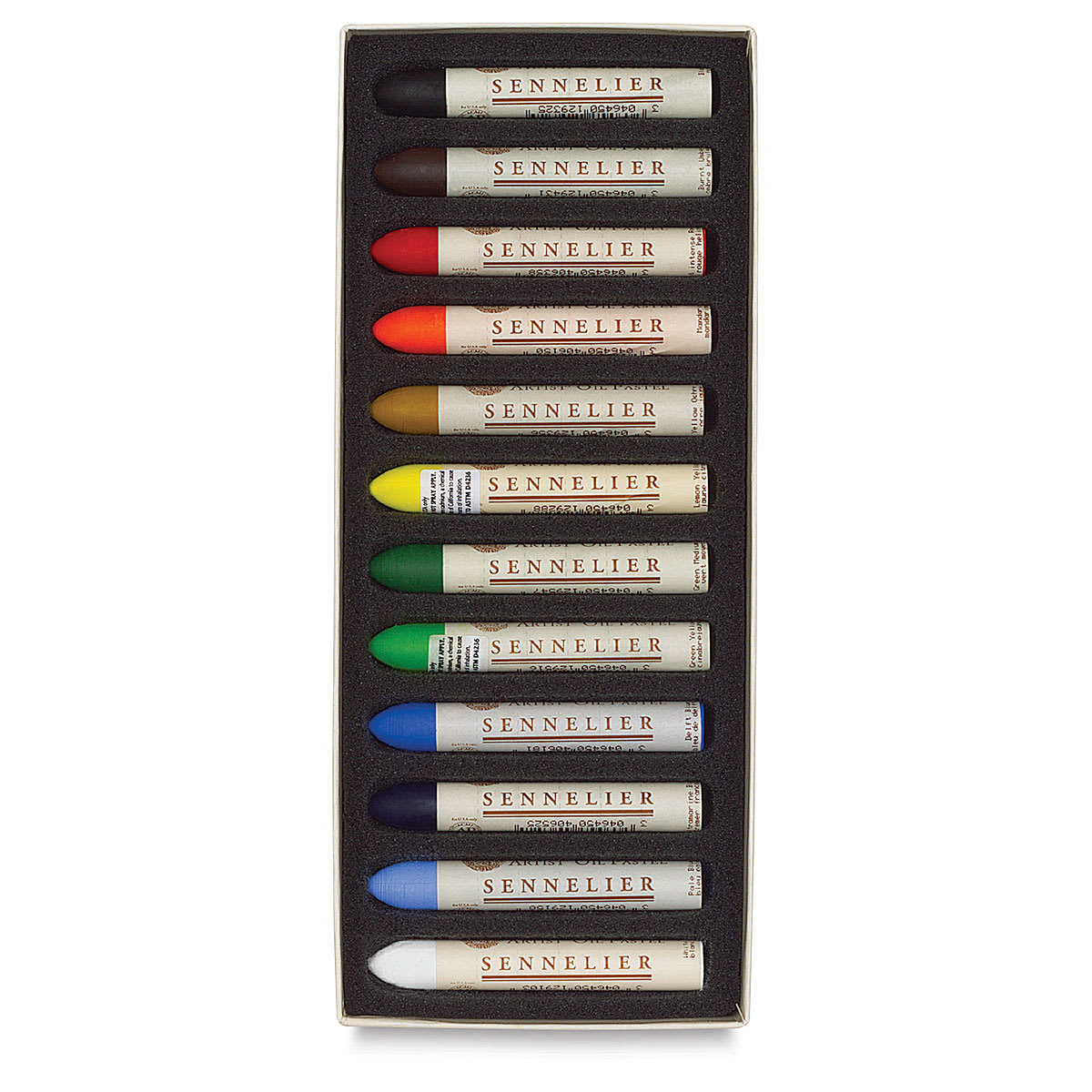 Sennelier Oil Pastel Set - Introductory Colors, Set of 12, pastels inside of the box
