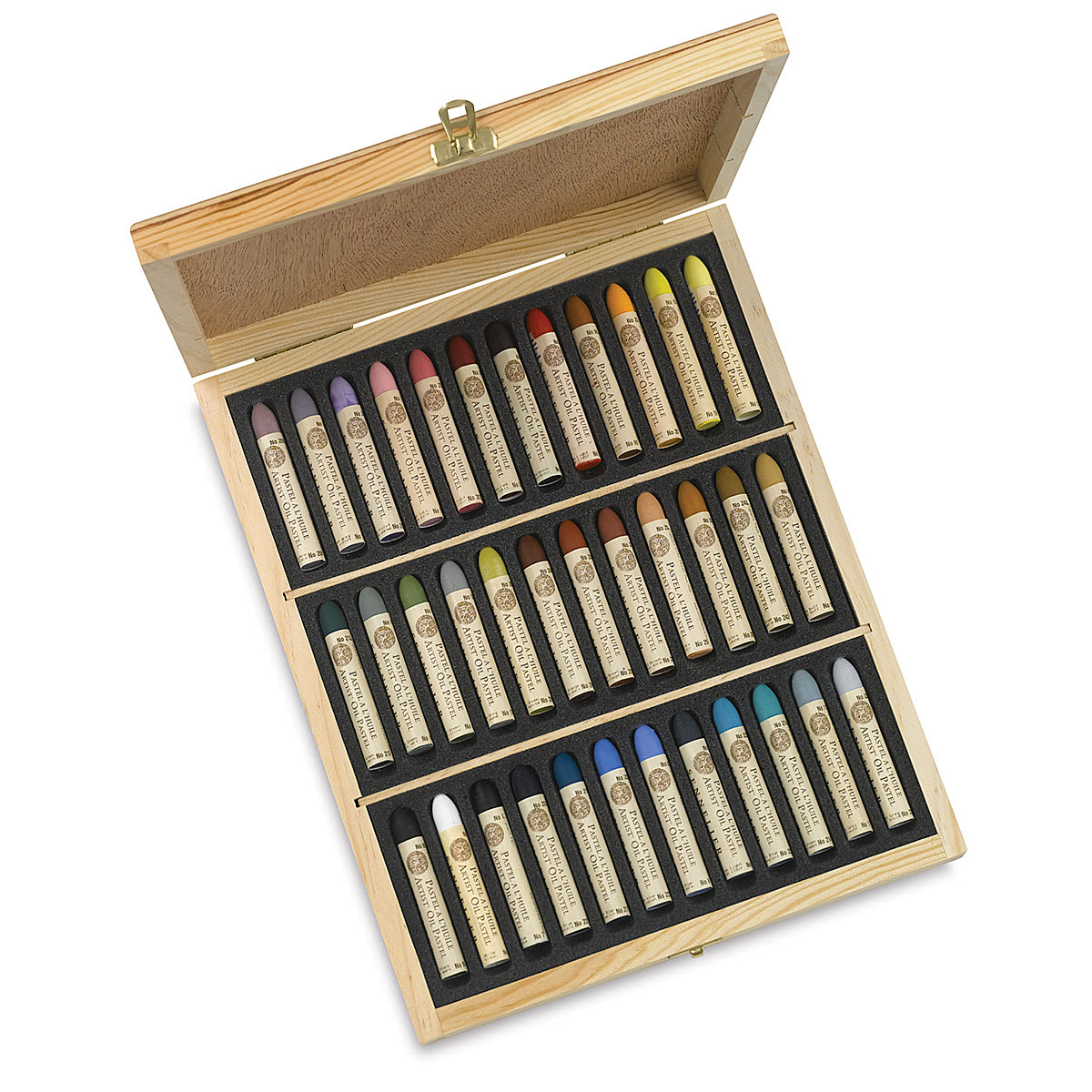 Sennelier Oil Pastel Set - Plein Air Set, Wood Box, Set of 36 (open to show contents) Sennelier Oil Pastel Set - Plein Air Set, Wood Box, Set of 36 (open to show contents)