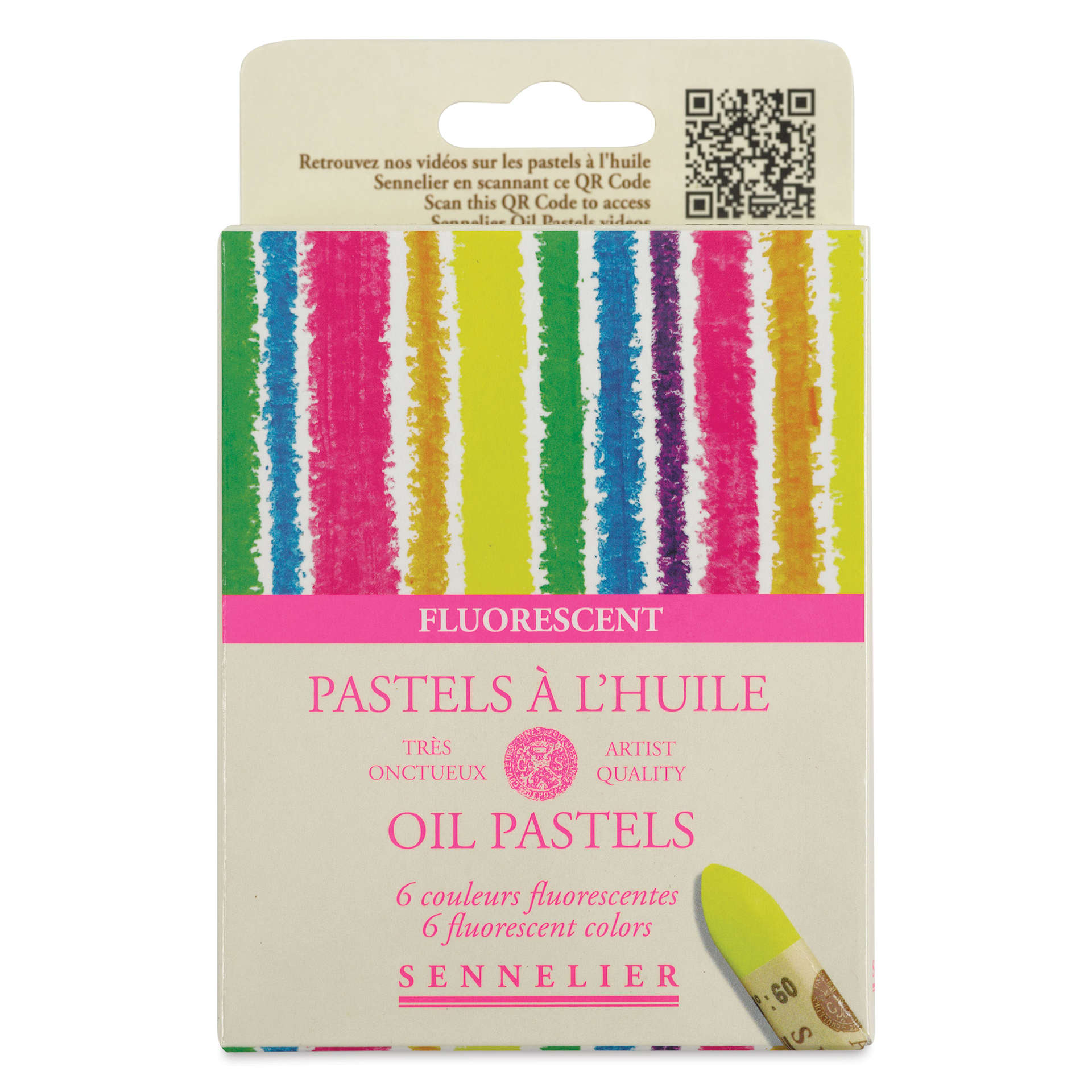 Sennelier Oil Pastels - Fluorescent Colors, Set of 6, front of the packaging