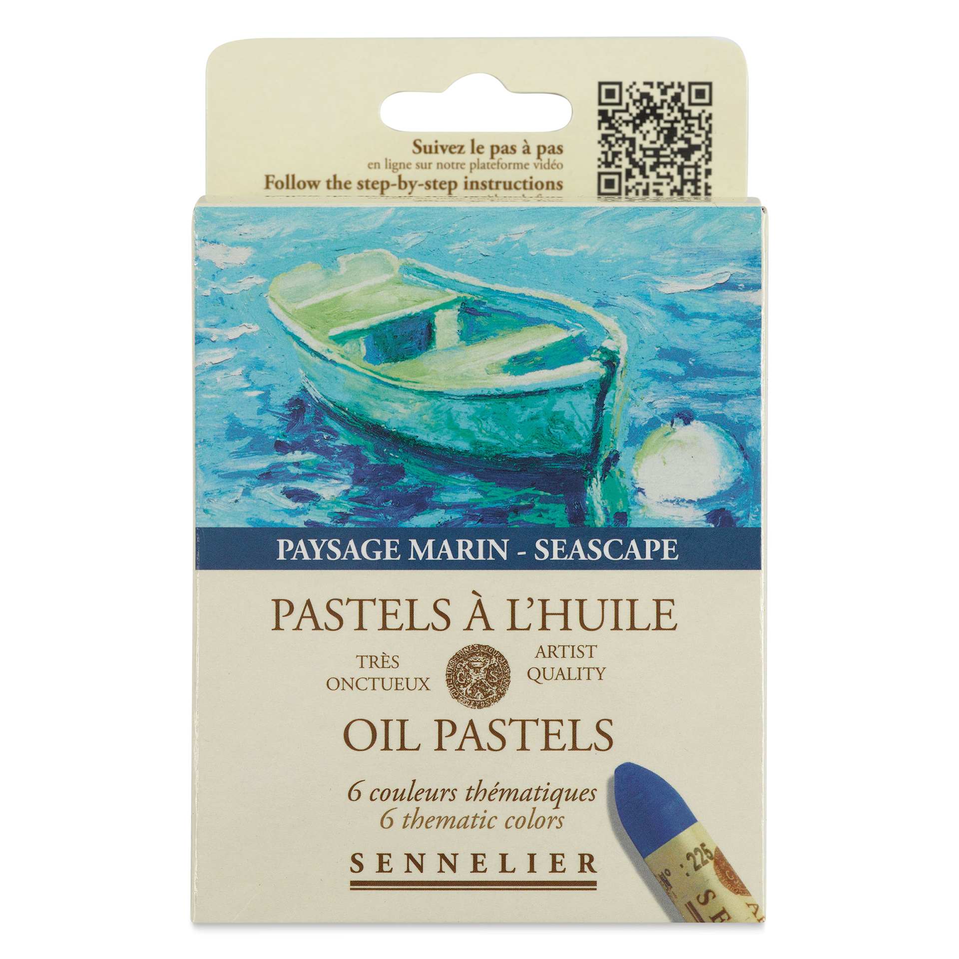 Sennelier Oil Pastels - Seascape, Set of 6, front of the packaging