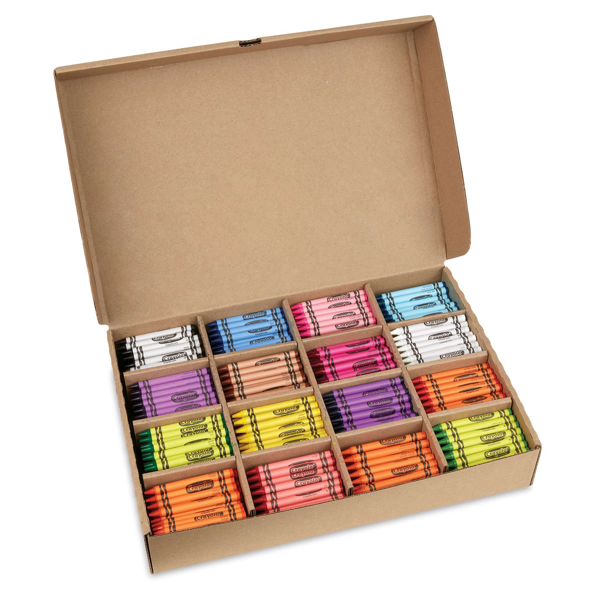 Crayola Crayons - Classpack, Pkg of 800, 16 Colors, box opened showing crayons inside Crayola Crayons - Classpack, Pkg of 800, 16 Colors, box opened showing crayons inside