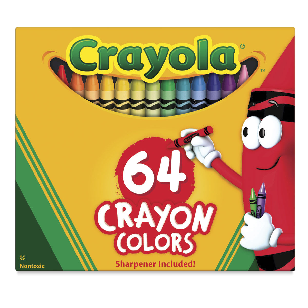Crayola Crayons - Set of 64, front of the packaging Crayola Crayons - Set of 64, front of the packaging