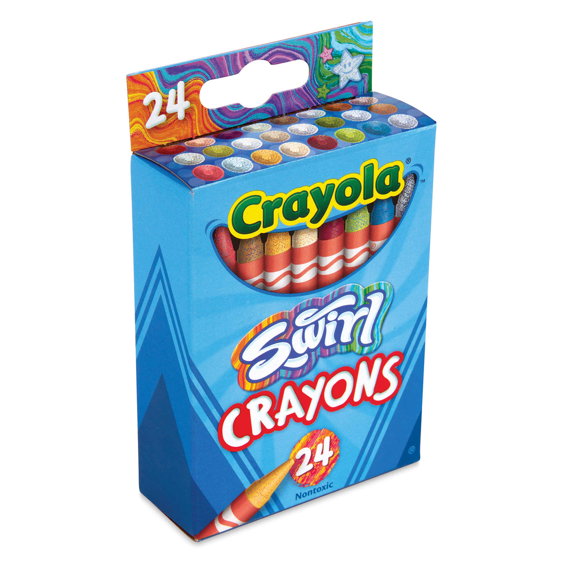 Crayola Swirl Crayons - Set of 24, front of the packaging