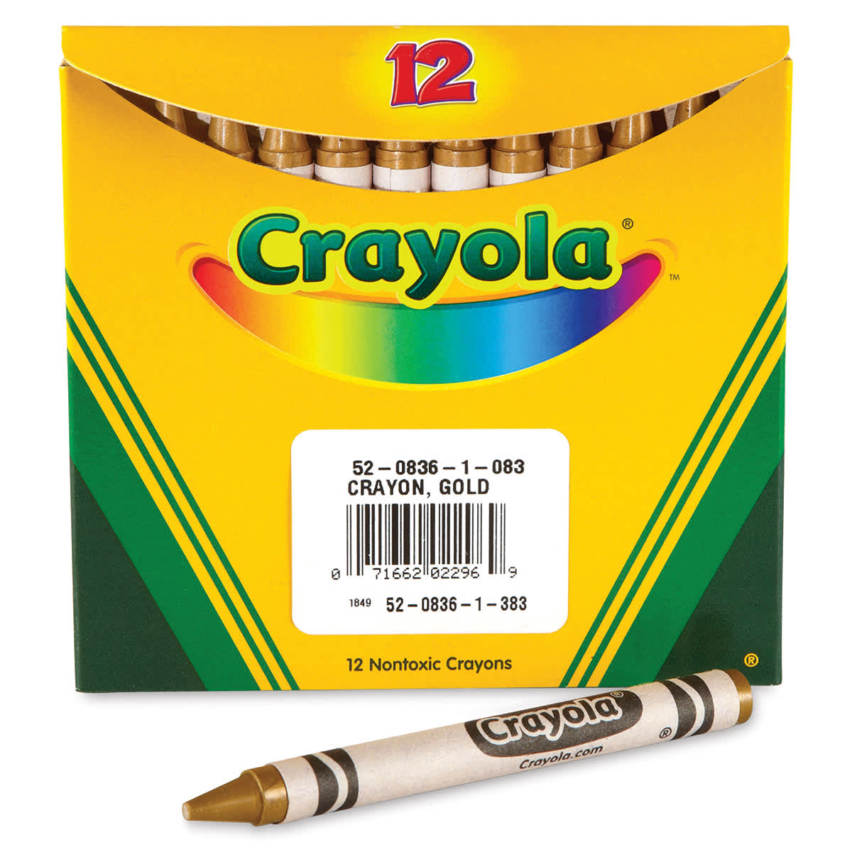 Crayola Crayons - Gold, Box of 12, front of the packaging