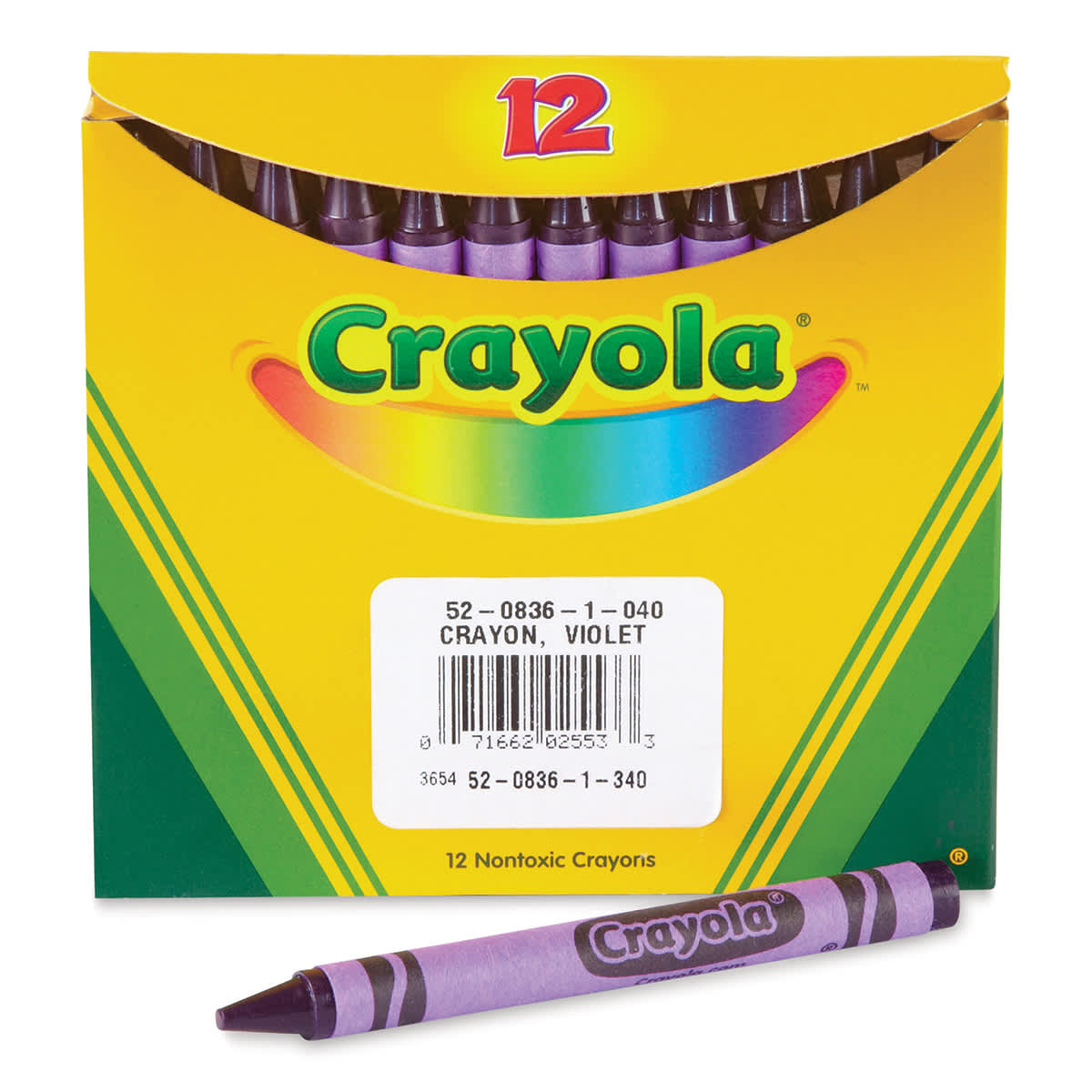 Crayola Crayons - Purple, Box of 12, front of the packaging