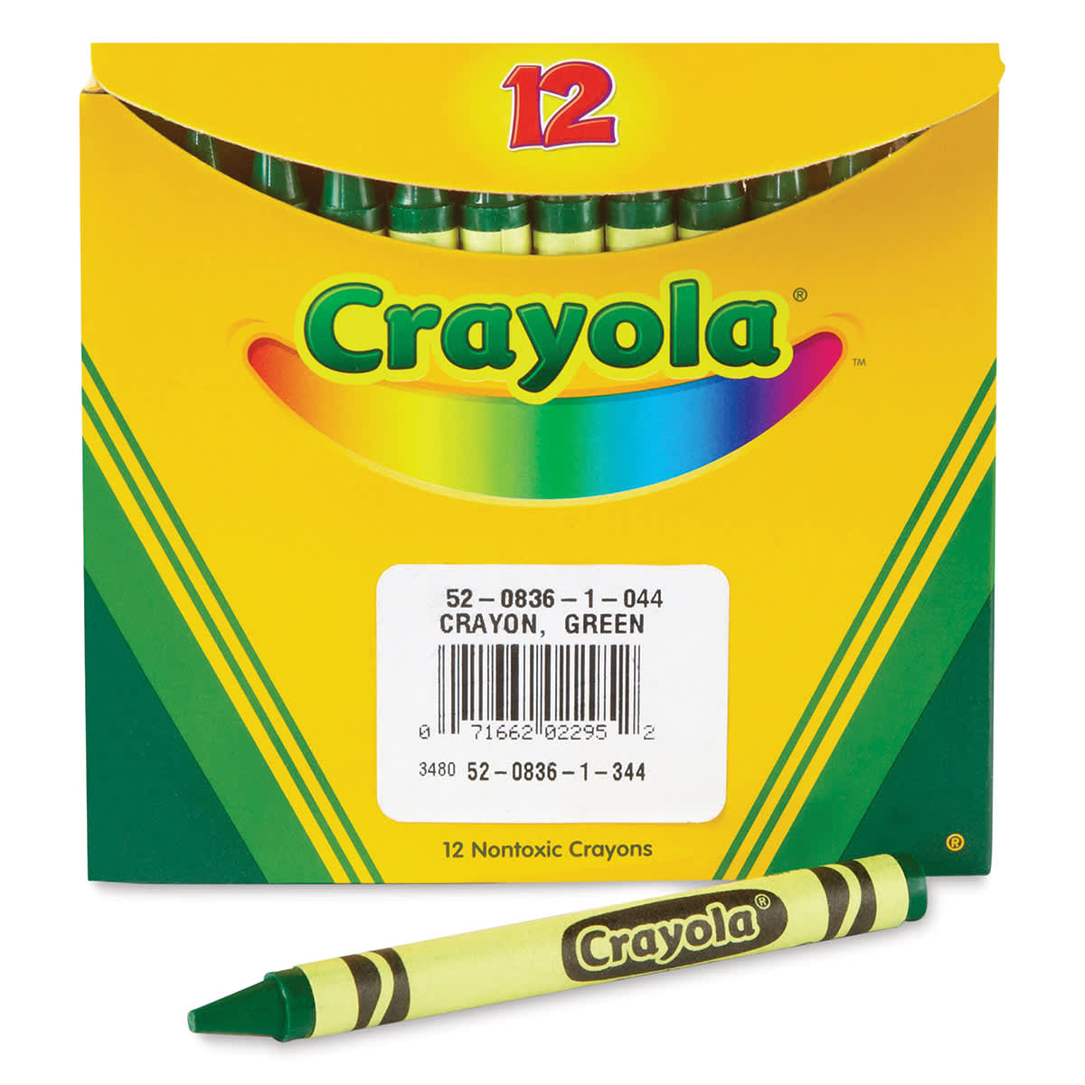 Crayola Crayons - Green, Box of 12, front of the packaging Crayola Crayons - Green, Box of 12, front of the packaging