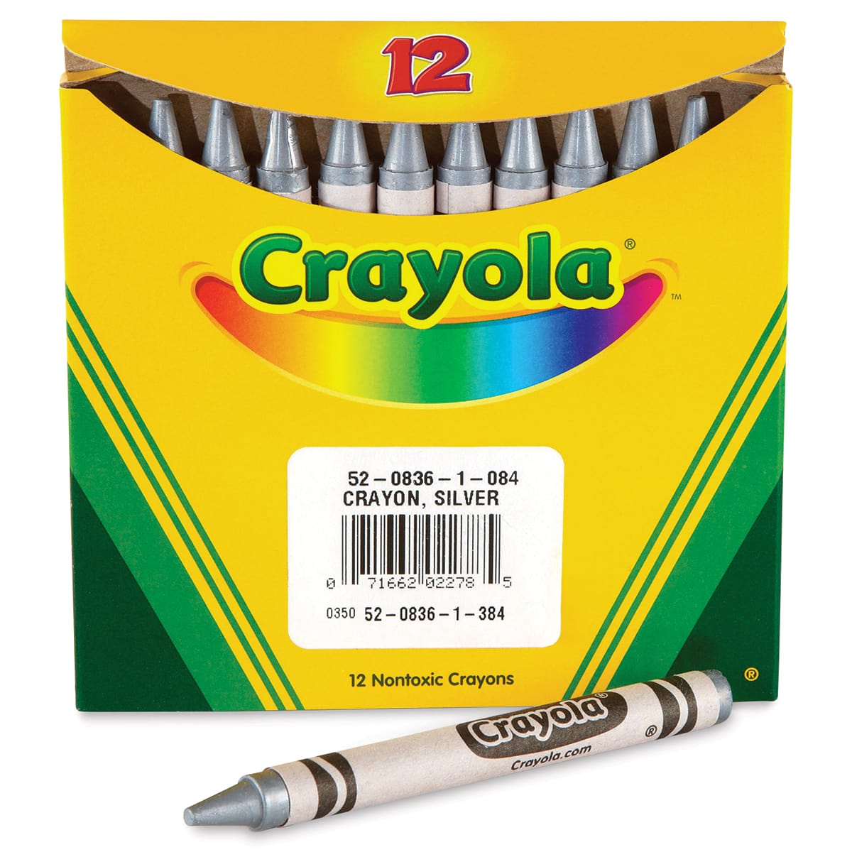 Crayola Crayons - Silver, Box of 12, front of the packaging