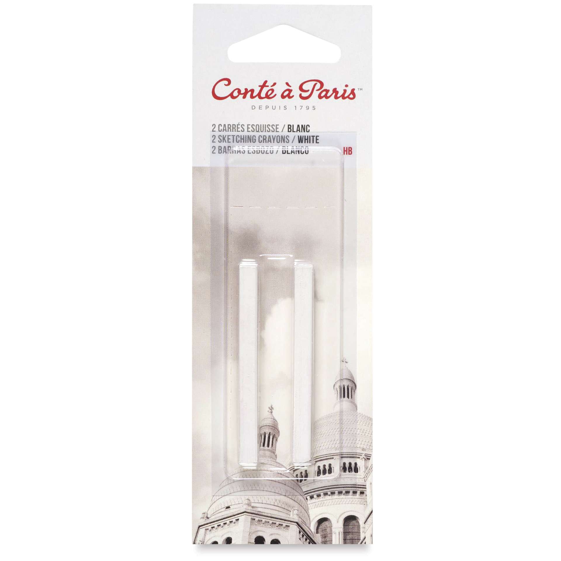 Conté à Paris Sketching Pastel Carrés - White, HB, Pack of 2