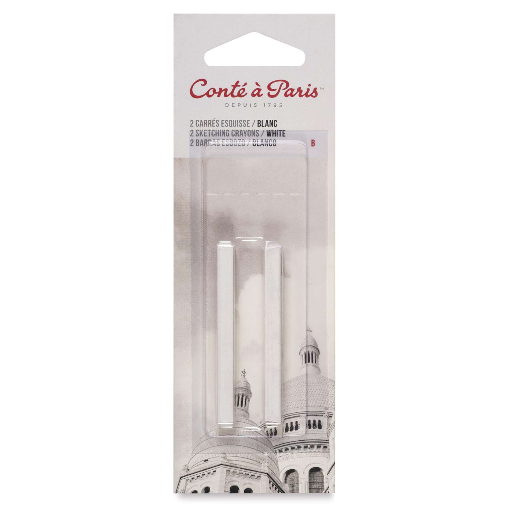 Conté à Paris Sketching Pastel Carrés - White, B, Pkg of 2