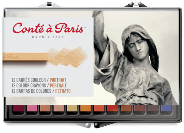 Conté à Paris Colour Pastel Carrés Set of 12, Portrait Colors. Front of package