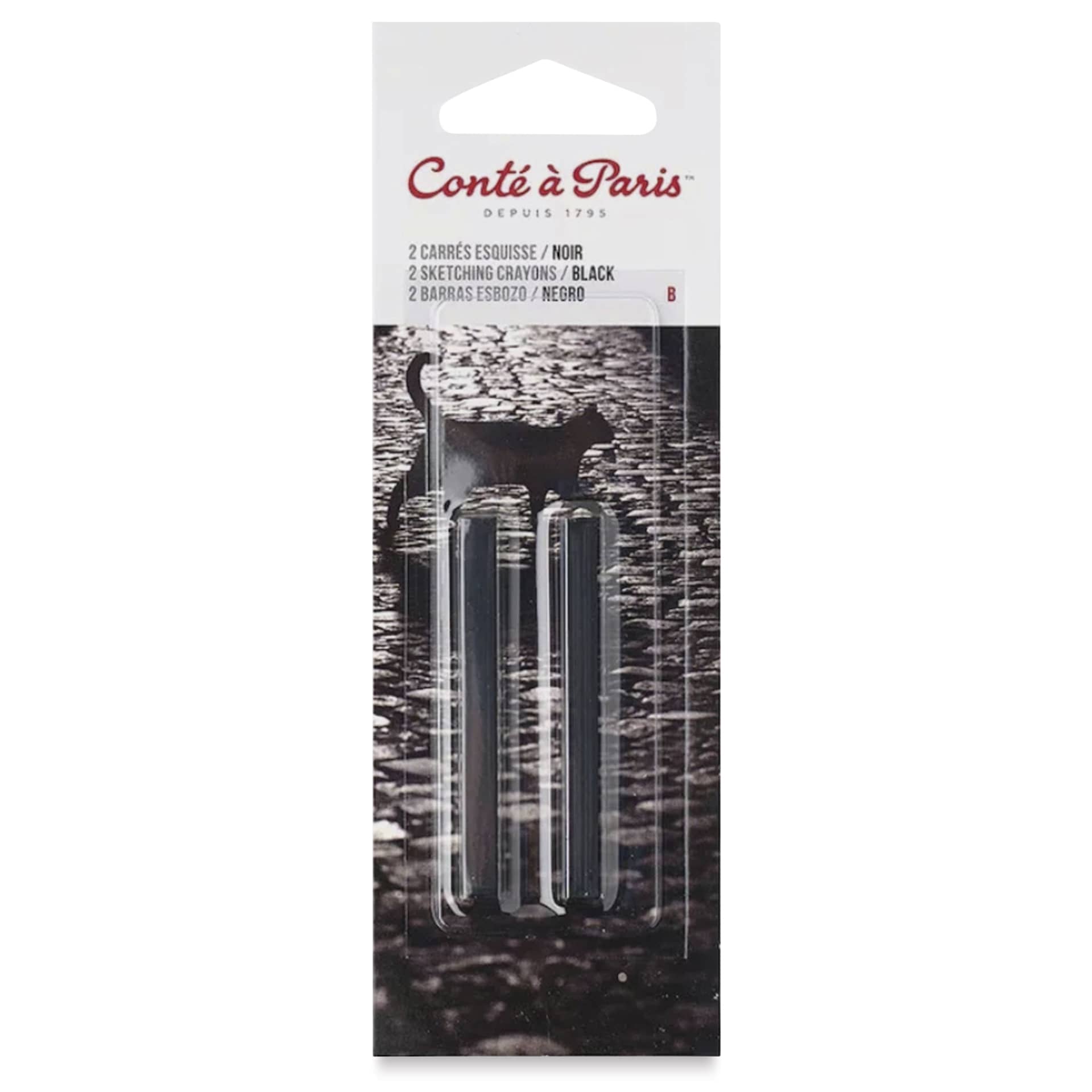 Conté à Paris Sketching Pastel Carrés - Pierre Noire, B, Pack of 2