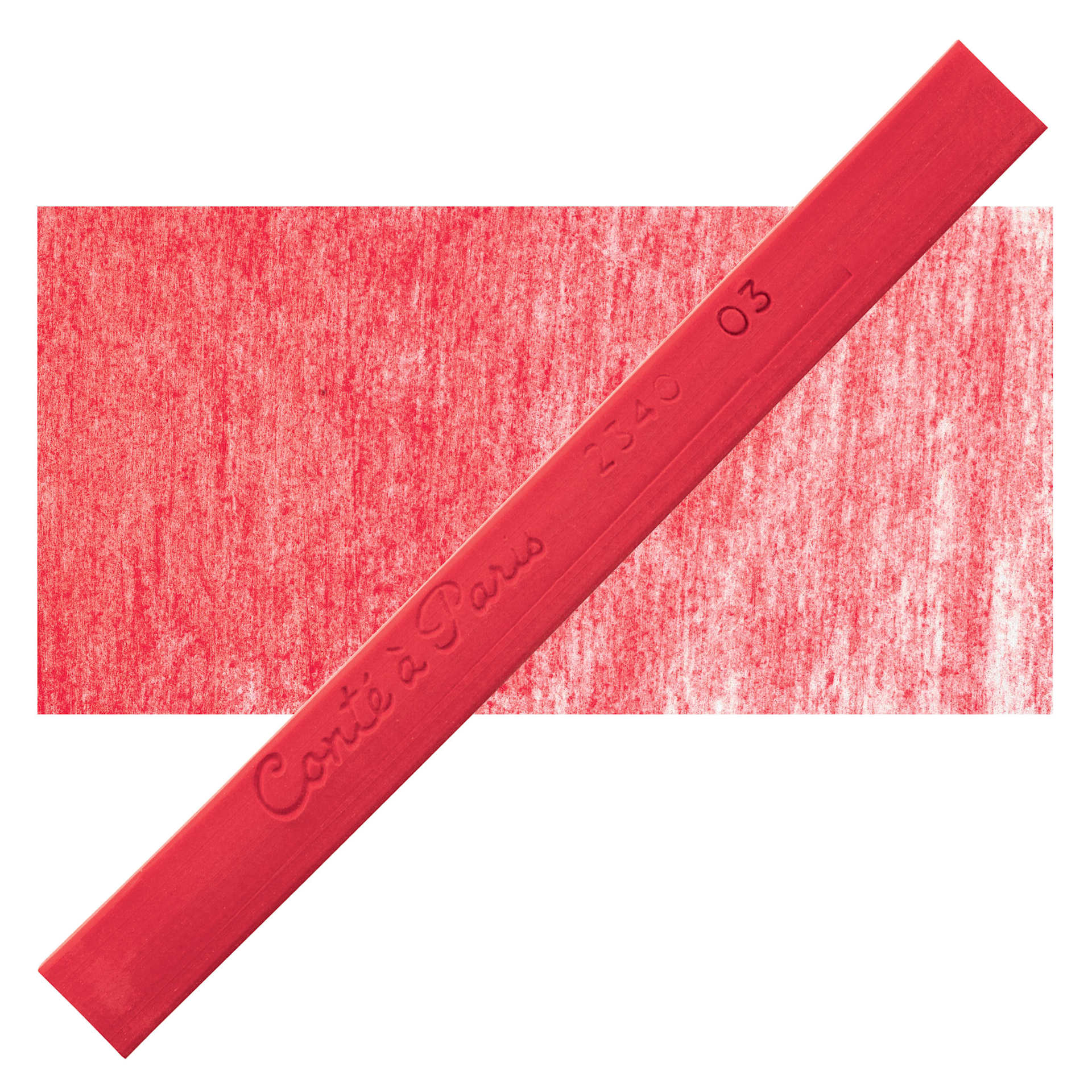 Conté à Paris Colour Pastel Carré - Vermilion 03, Single Carré and swatch