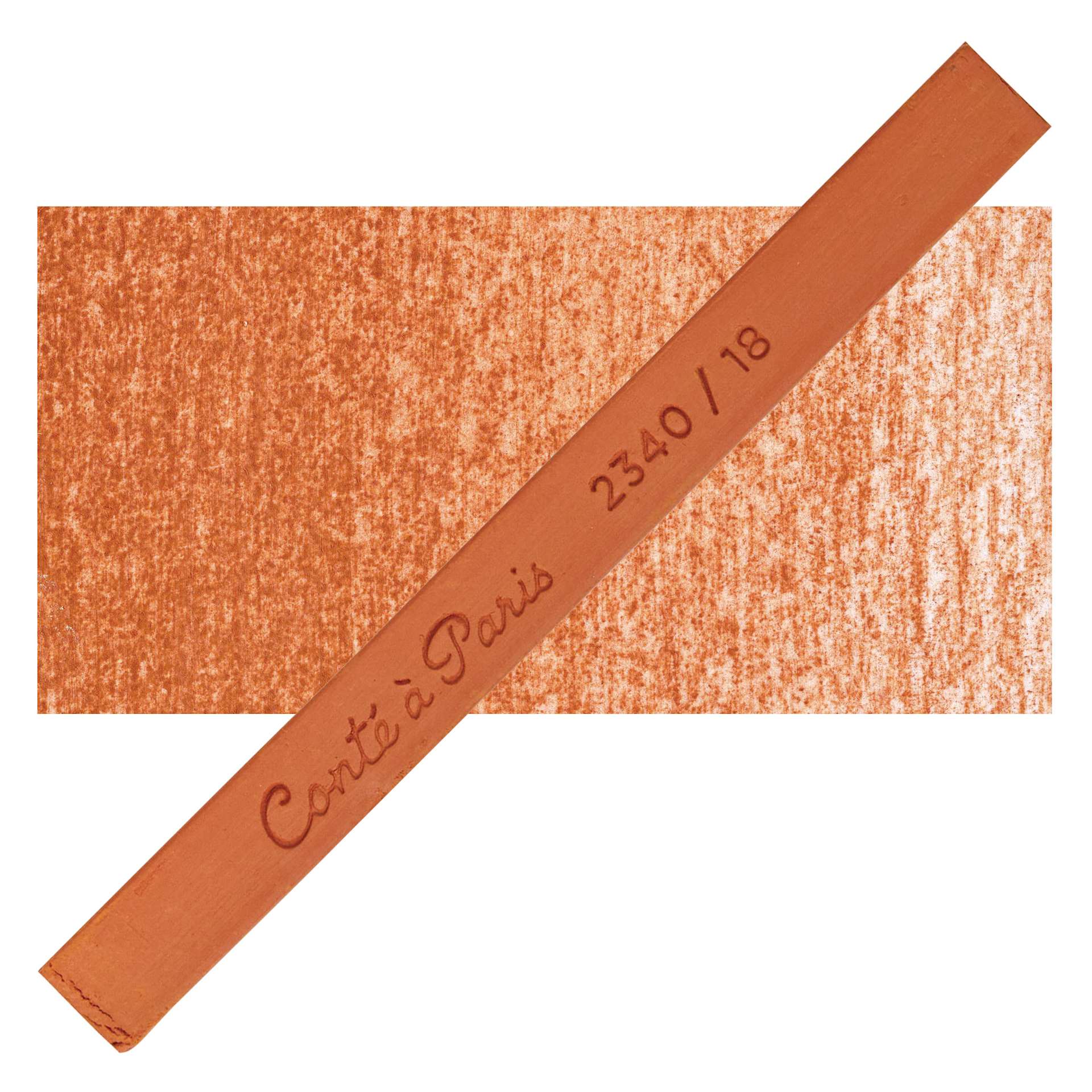 Conté à Paris Colour Pastel Carré - Raw Sienna 18, Single Carré and swatch