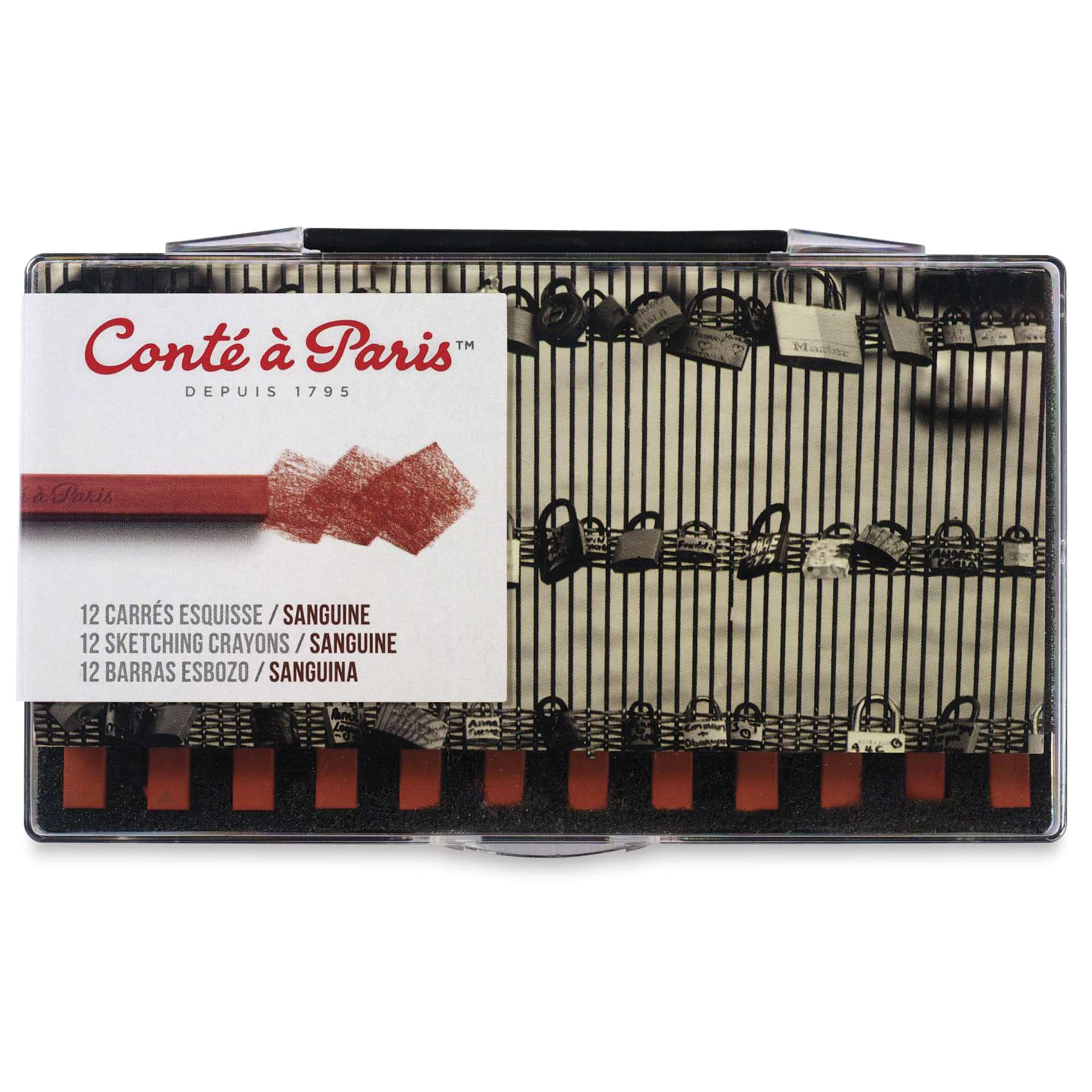 Conté à Paris Sketching Pastel Carrés - Sanguine Natural, Box of 12