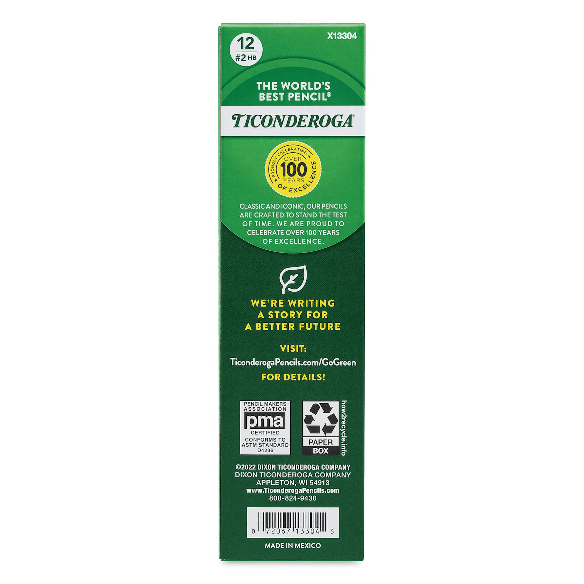 Dixon Ticonderoga Laddie No. 2 Pencil -  Box of 12, back of the packaging