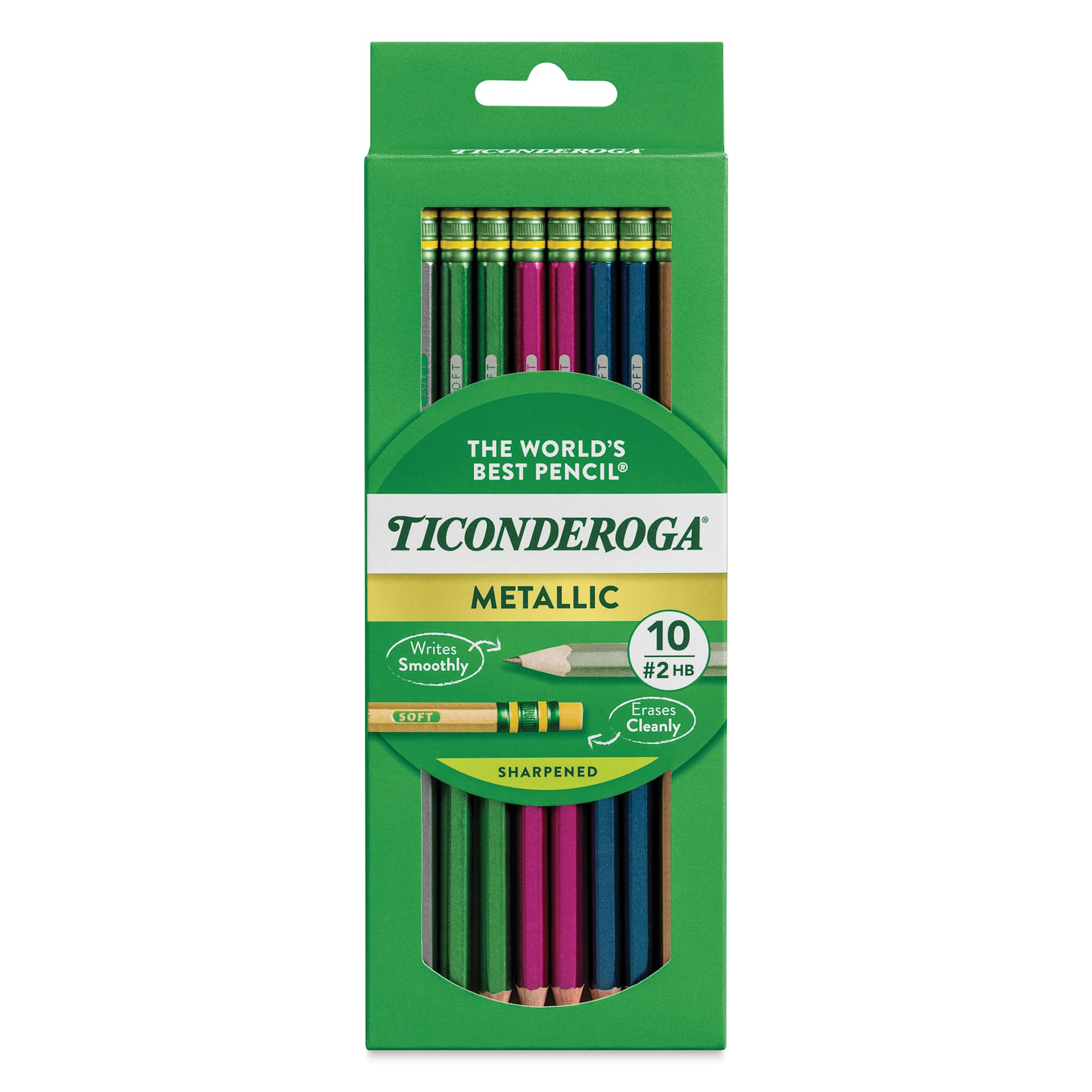 Dixon Ticonderoga Pencils - Box of 10, Metallic, Pre-Sharpened