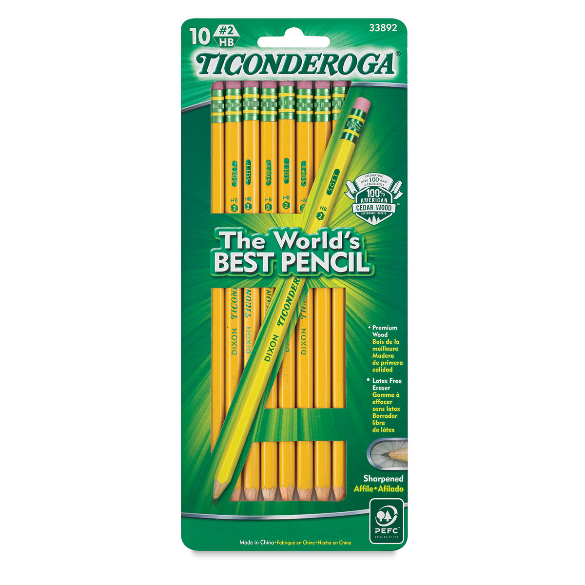 Dixon Ticonderoga Pencils - Set of 10, Pre-Sharpened Dixon Ticonderoga Pencils - Set of 10, Pre-Sharpened