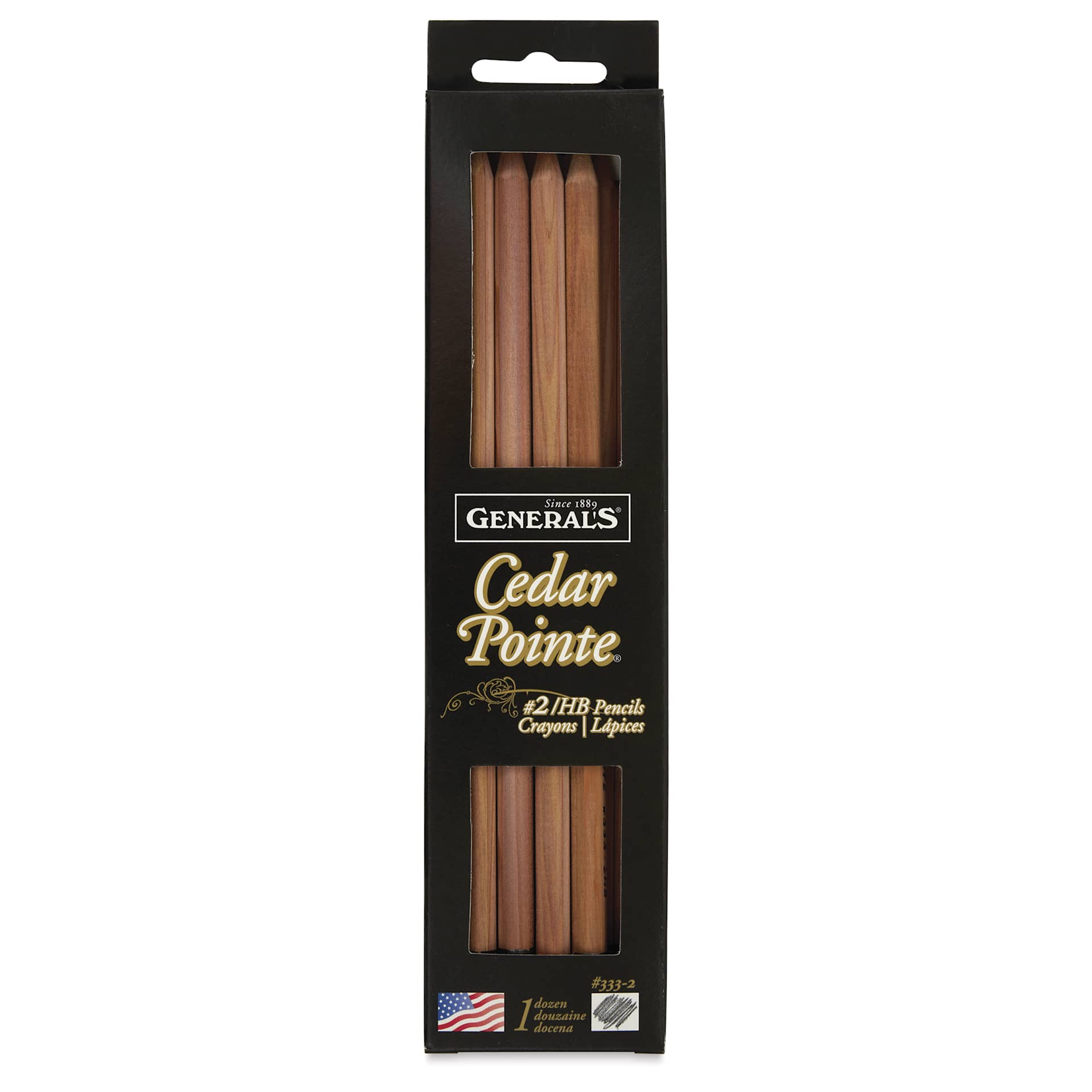 General's Cedar Pencils - No. 2, Box of 12, front of the packaging General's Cedar Pencils - No. 2, Box of 12, front of the packaging