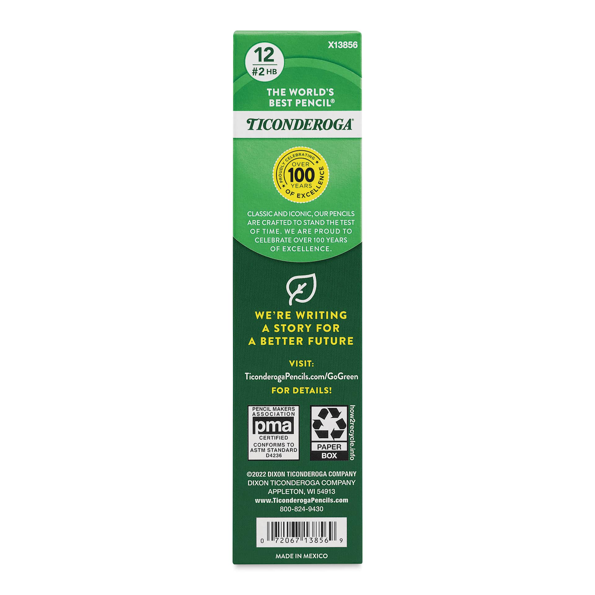 Dixon Ticonderoga Tri-Write Pencils - Box of 12, back of the box