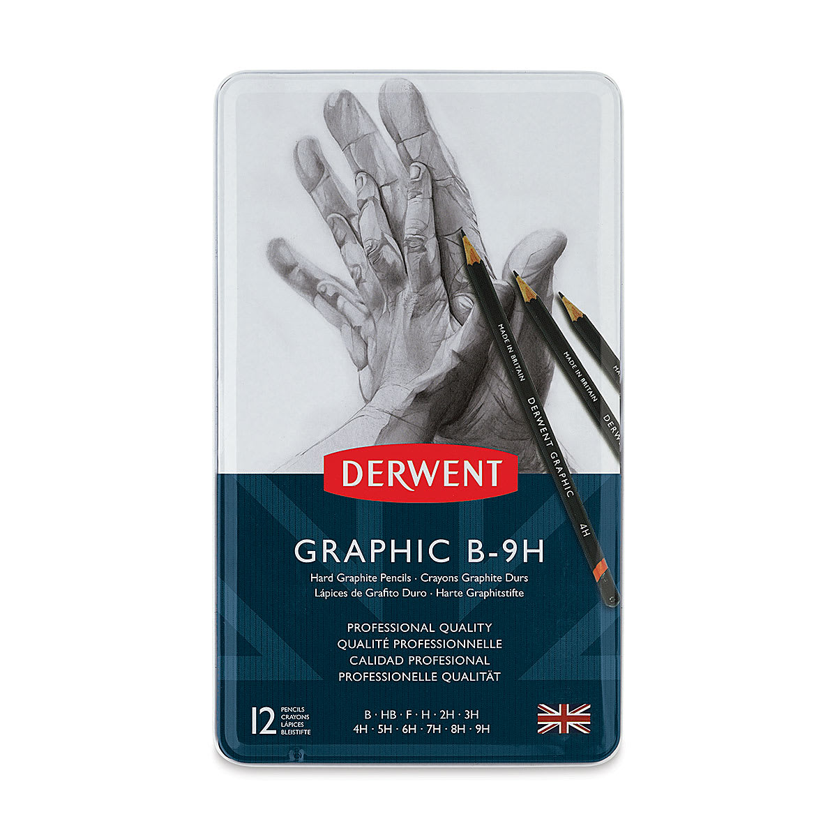 Derwent Graphic Pencils - Hard Technical, Set of 12, front of packaging