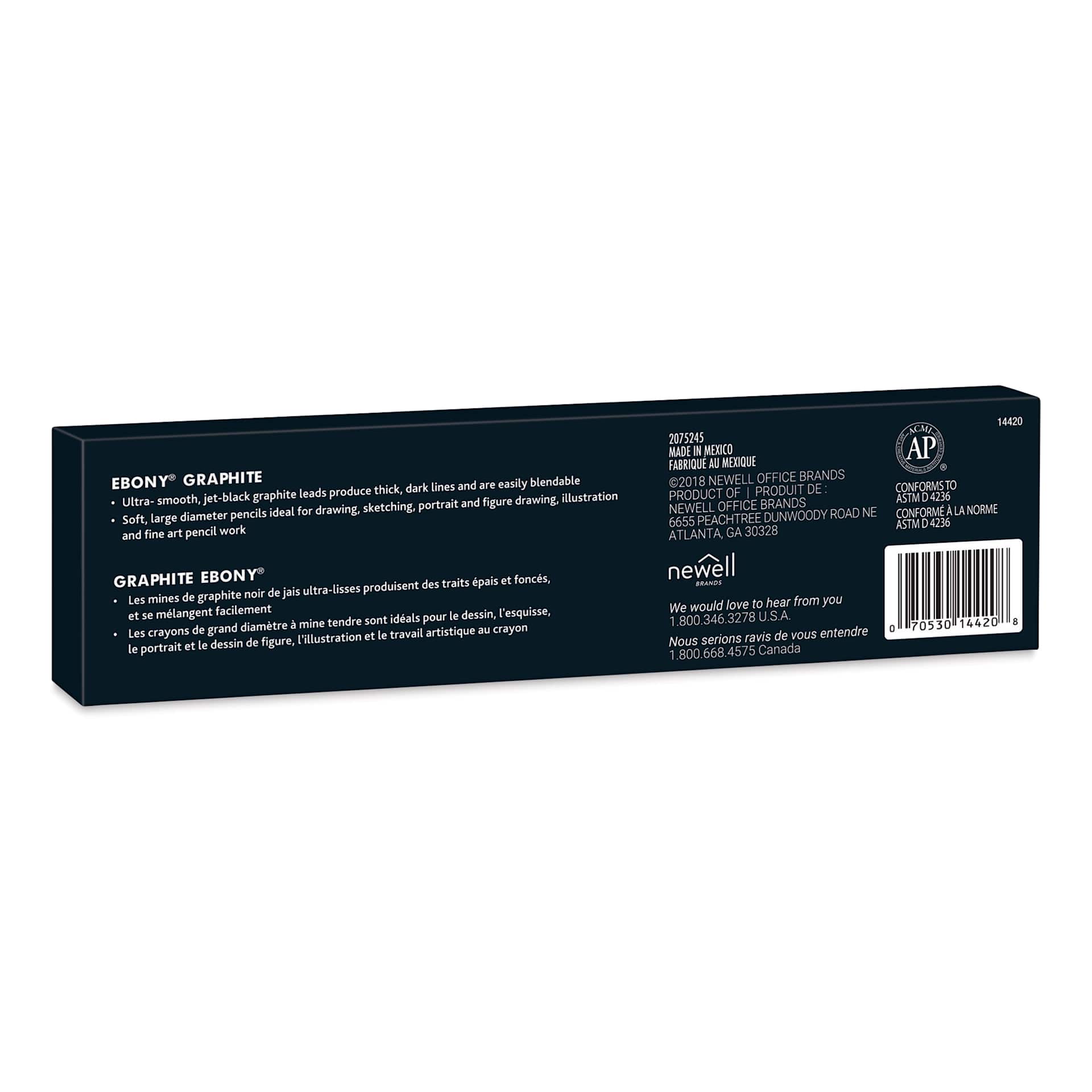 Prismacolor Ebony Pencil - Graphite, Pkg of 12, back of the packaging Prismacolor Ebony Pencil - Graphite, Pkg of 12, back of the packaging