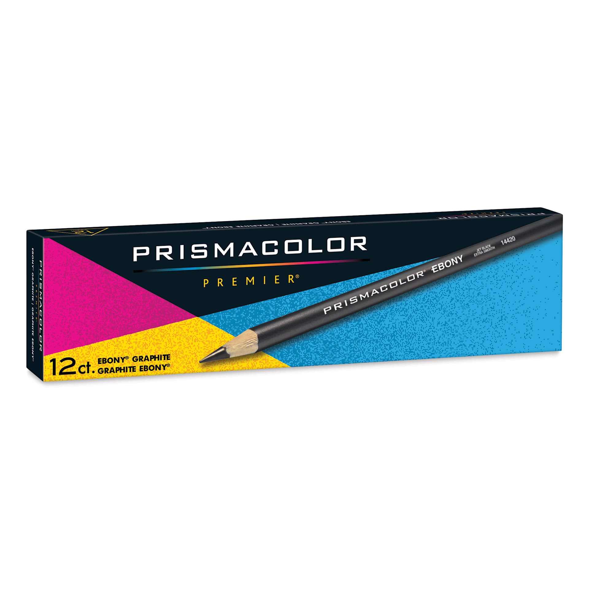Prismacolor Ebony Pencil - Graphite, Pkg of 12, front of the packaging Prismacolor Ebony Pencil - Graphite, Pkg of 12, front of the packaging