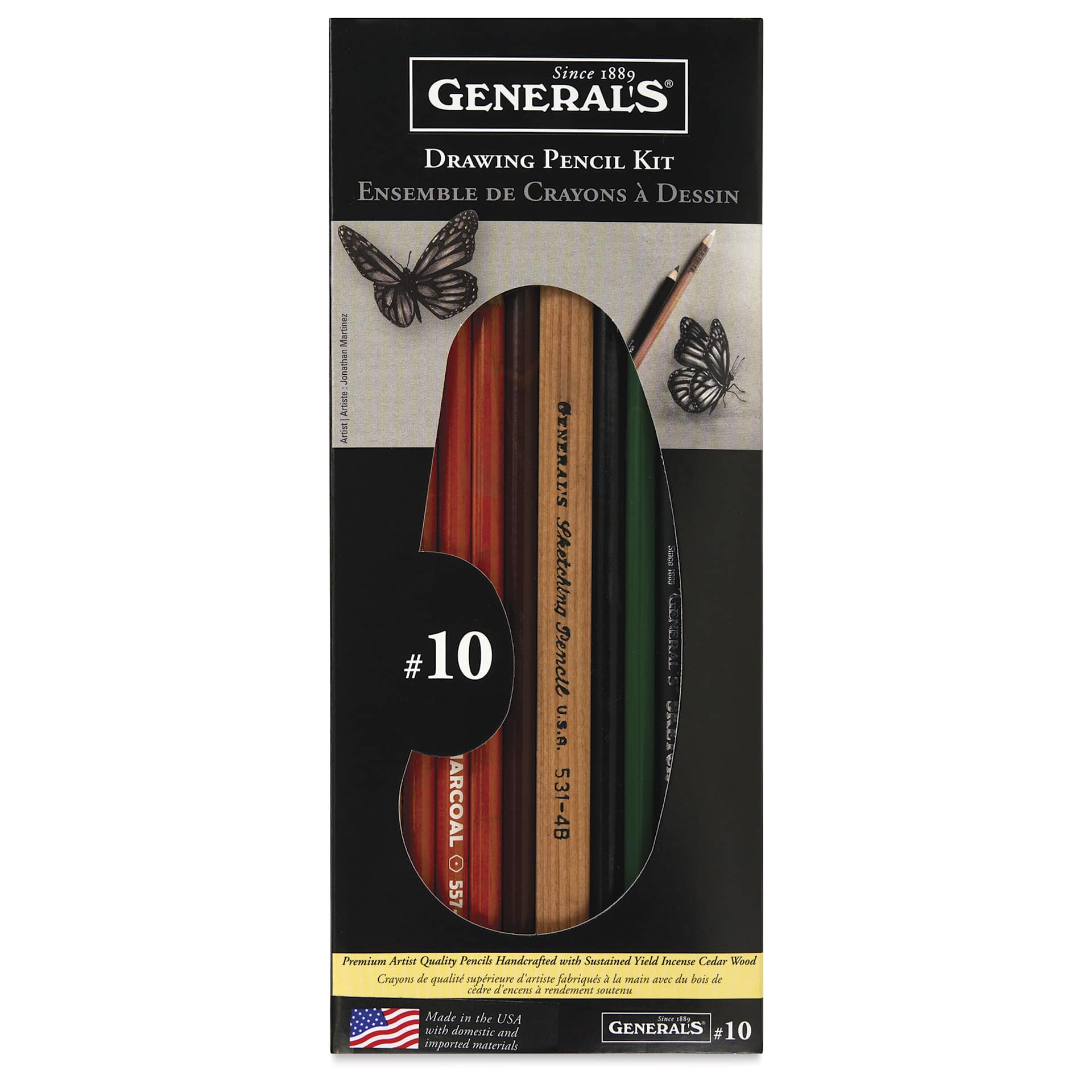 General's Drawing Pencil Set No. 10, front of the packaging General's Drawing Pencil Set No. 10, front of the packaging