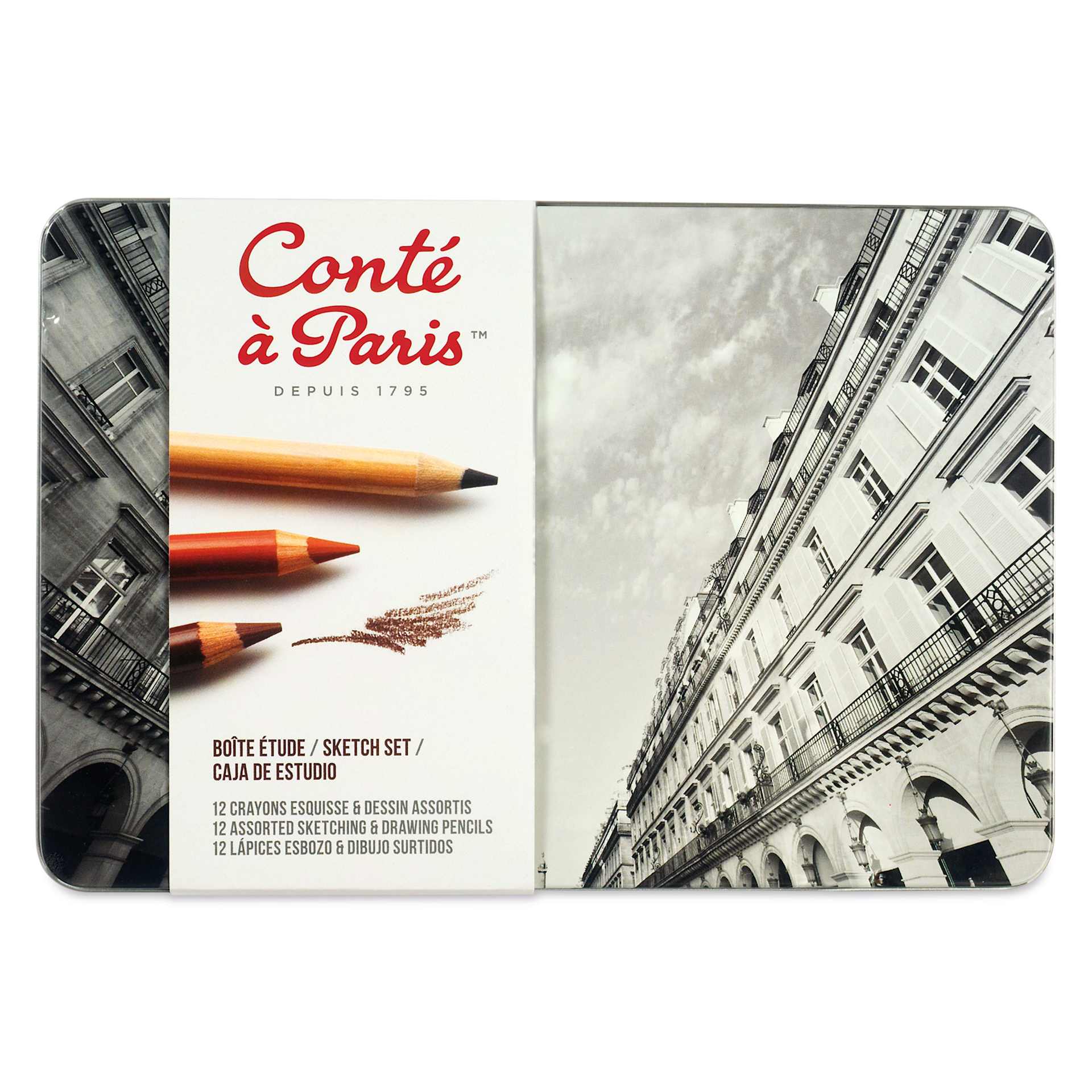 Conté à Paris Sketching Pencils - Set of 12, front of packaging