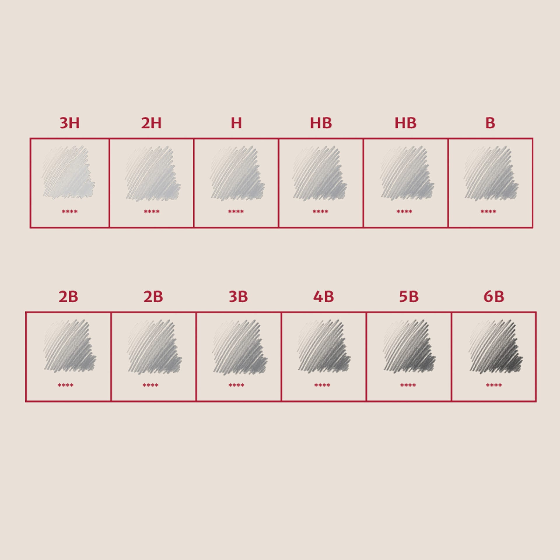 Conté à Paris Sketching Pencils - Graphite, Set of 12, swatches