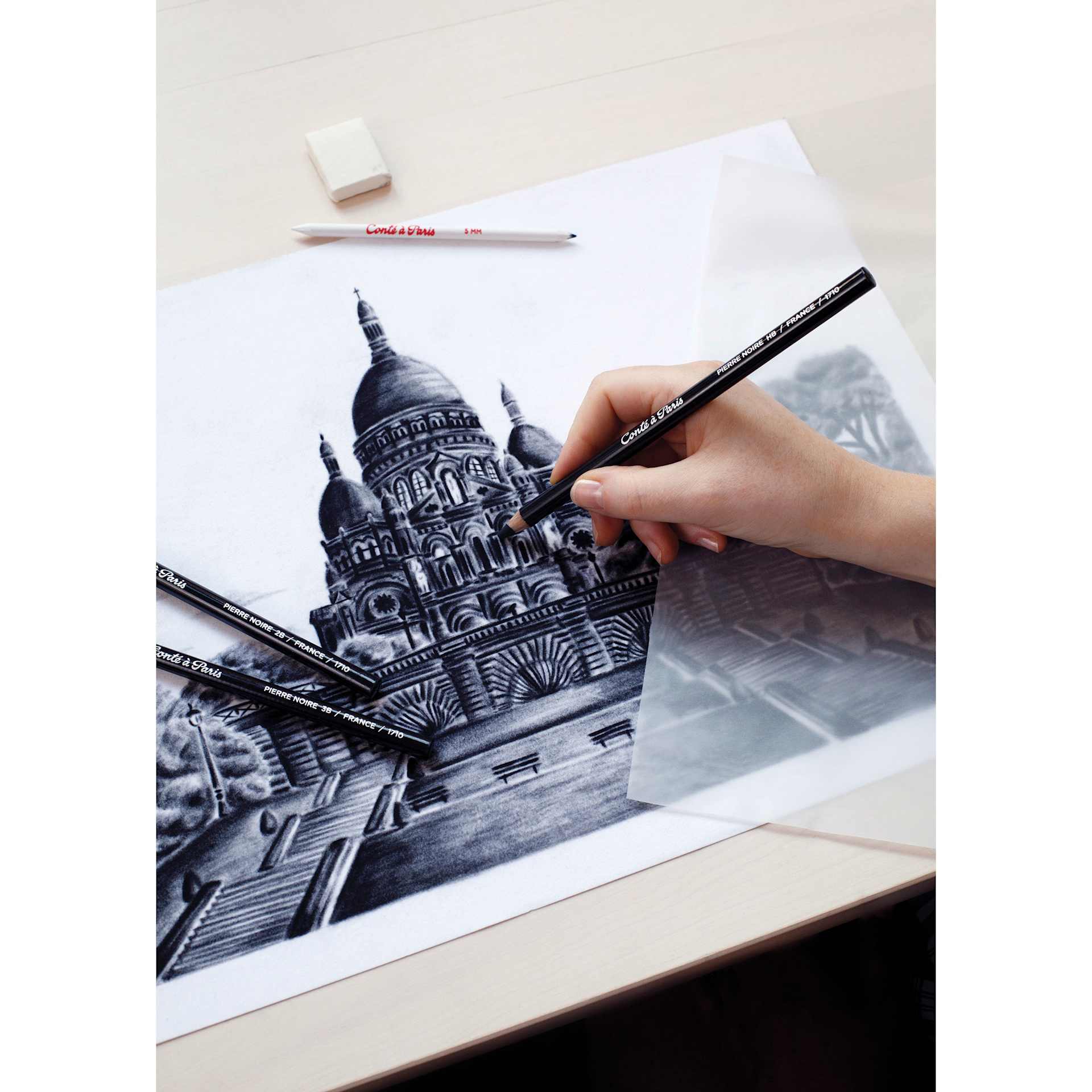 Conté à Paris Sketching Pencil - Pierre Noire 3B, Single Pencil, used in artwork