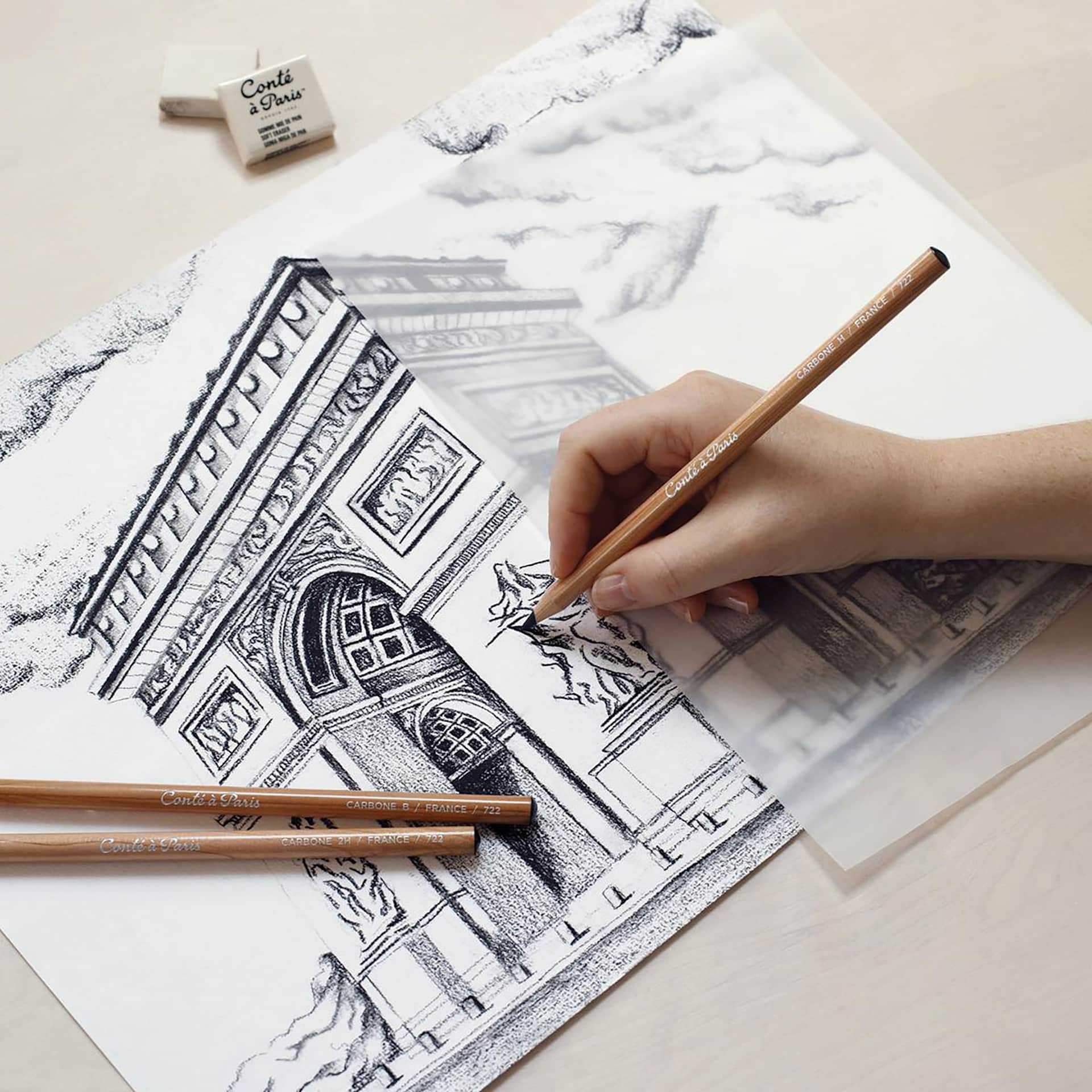 Conté à Paris Sketching Pencil - Carbon, B, used in artwork