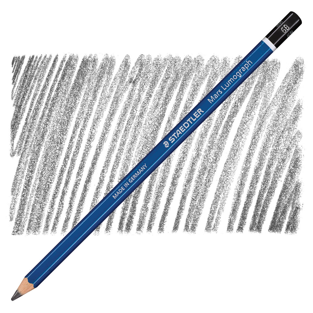 Staedtler Lumograph Drawing and Sketching Pencil - 6B pencil and swatch Staedtler Lumograph Drawing and Sketching Pencil - 6B pencil and swatch