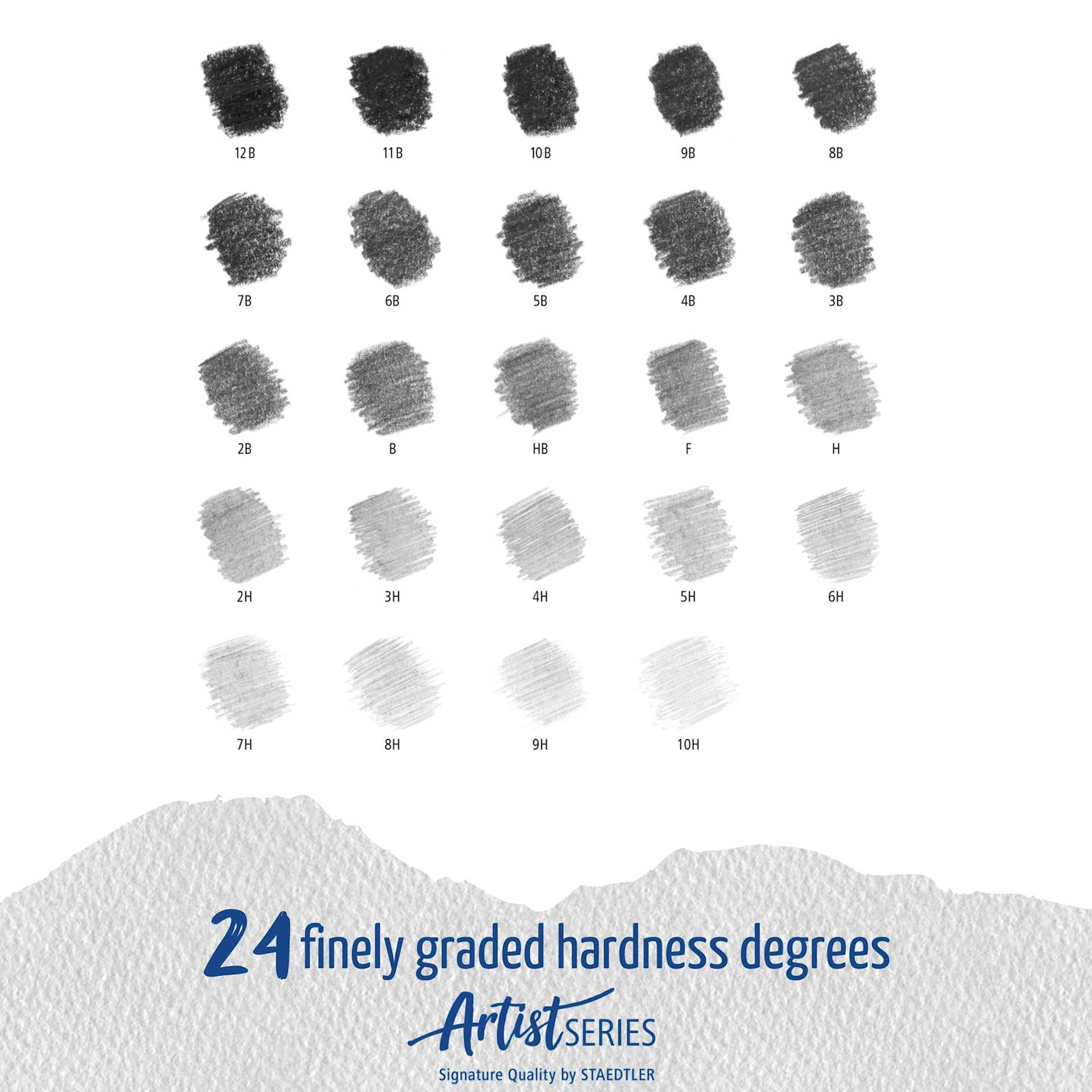Staedtler Mars Lumograph Drawing and Sketching Pencils - Set of 24, Assorted Hardness
