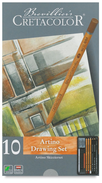 Cretacolor Basic Drawing Sets - Front of package of 10 pc set Cretacolor Basic Drawing Sets - Front of package of 10 pc set