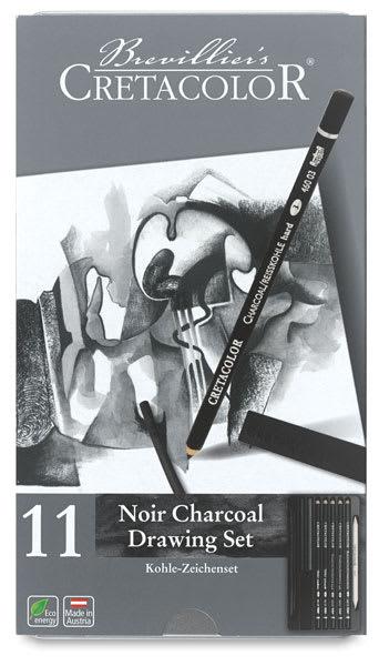 Noir Charcoal Drawing Set - Top view of closed package Noir Charcoal Drawing Set - Top view of closed package