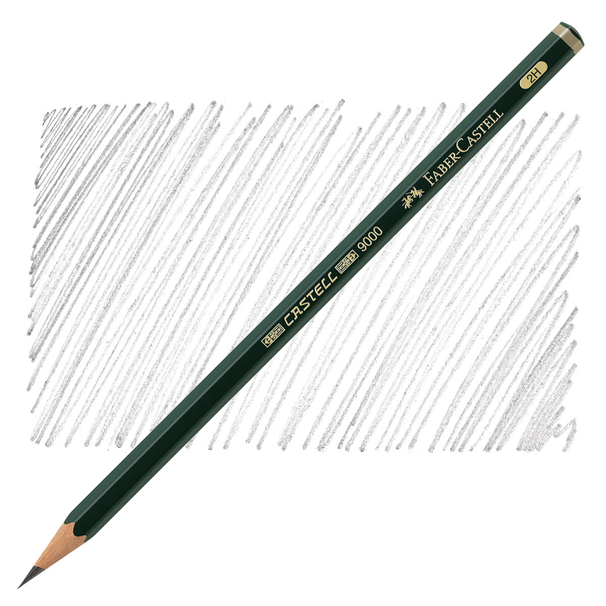 Faber-Castell 9000 Pencil - Graphite, 2H pencil and swatch