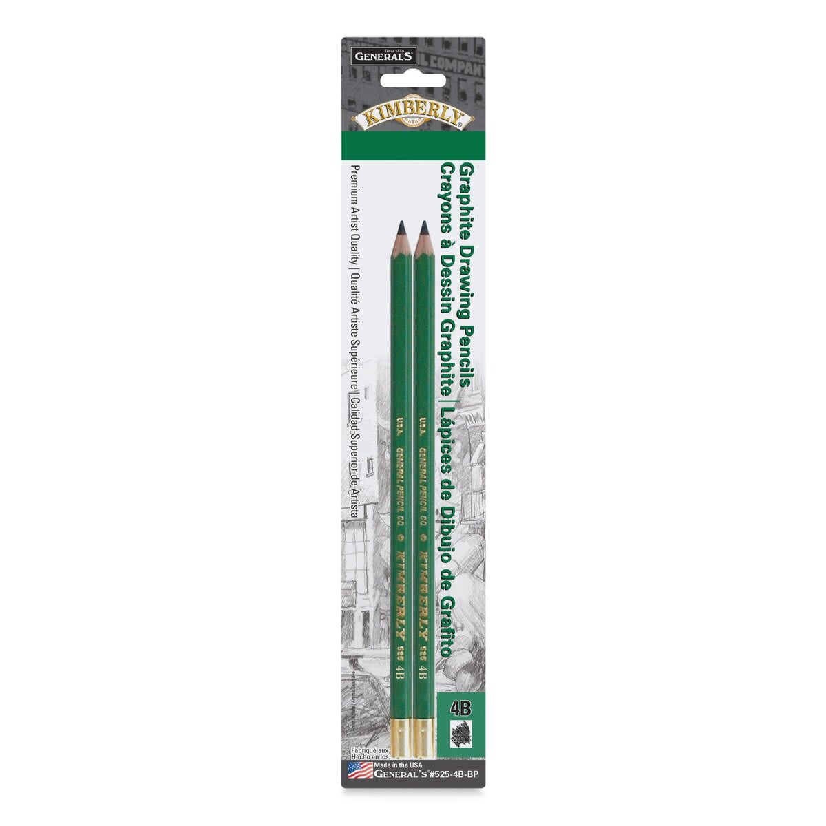 General's Kimberly Graphite Pencil - 4B, Pkg of 2, front of the packaging