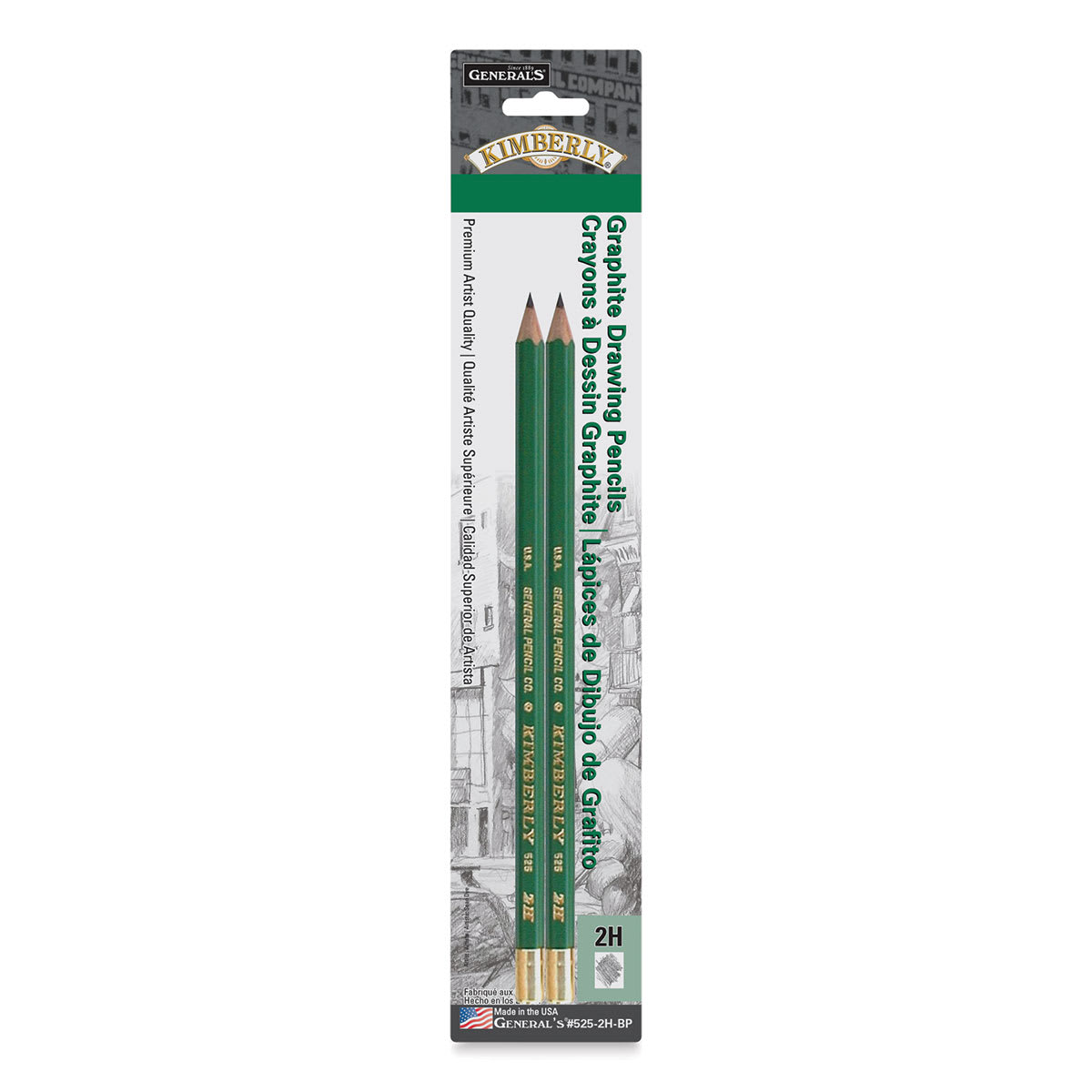 General's Kimberly Graphite Pencil - 2H, Pkg of 2, front of the packaging