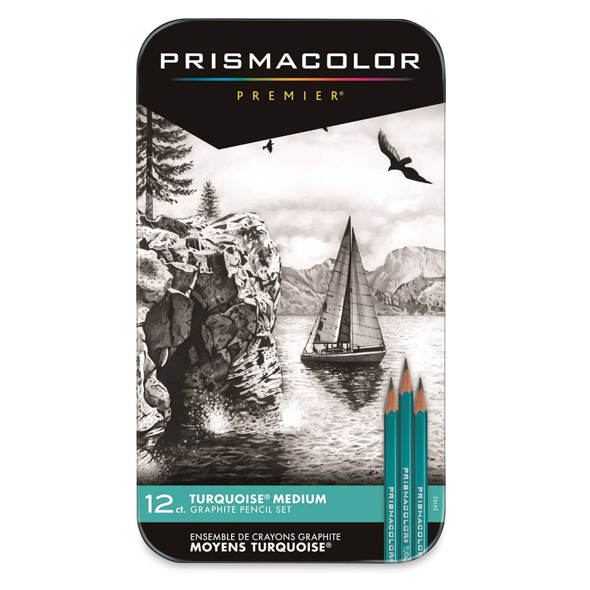 Prismacolor Turquoise Pencil Set - Cover of tin of 12 pc Sketching Set Prismacolor Turquoise Pencil Set - Cover of tin of 12 pc Sketching Set