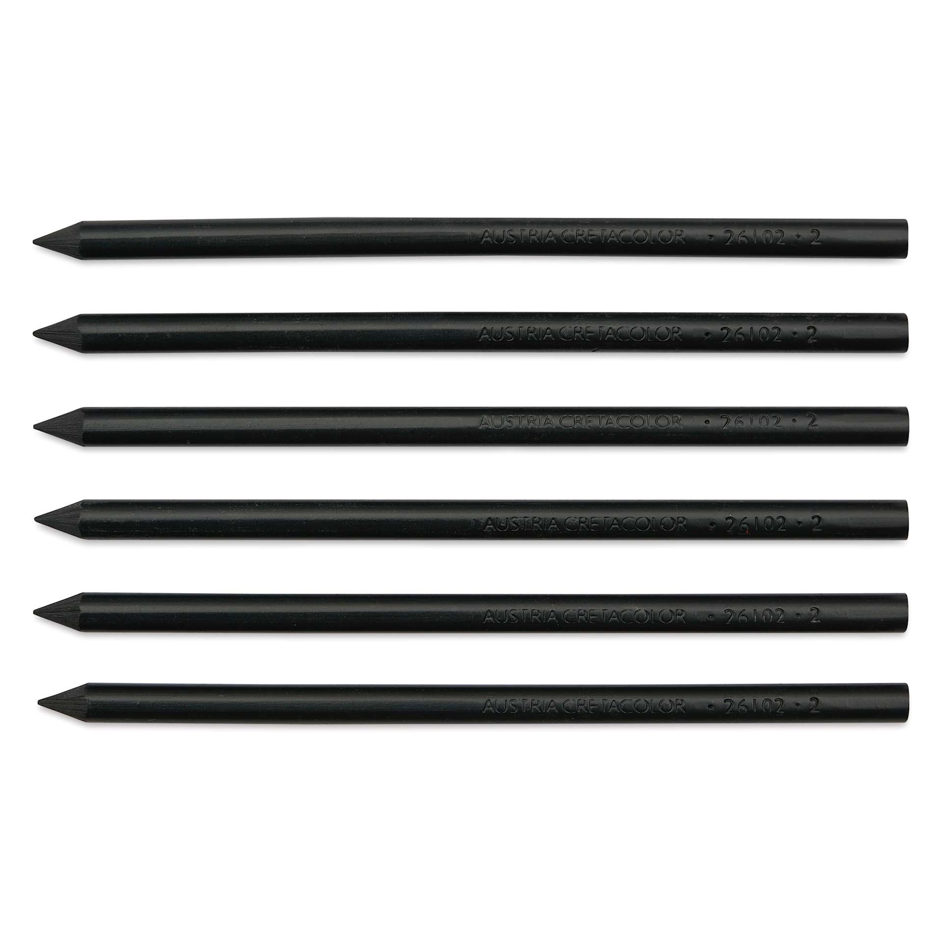 Cretacolor Lead - Nero No. 2, Pkg of 6, laid out