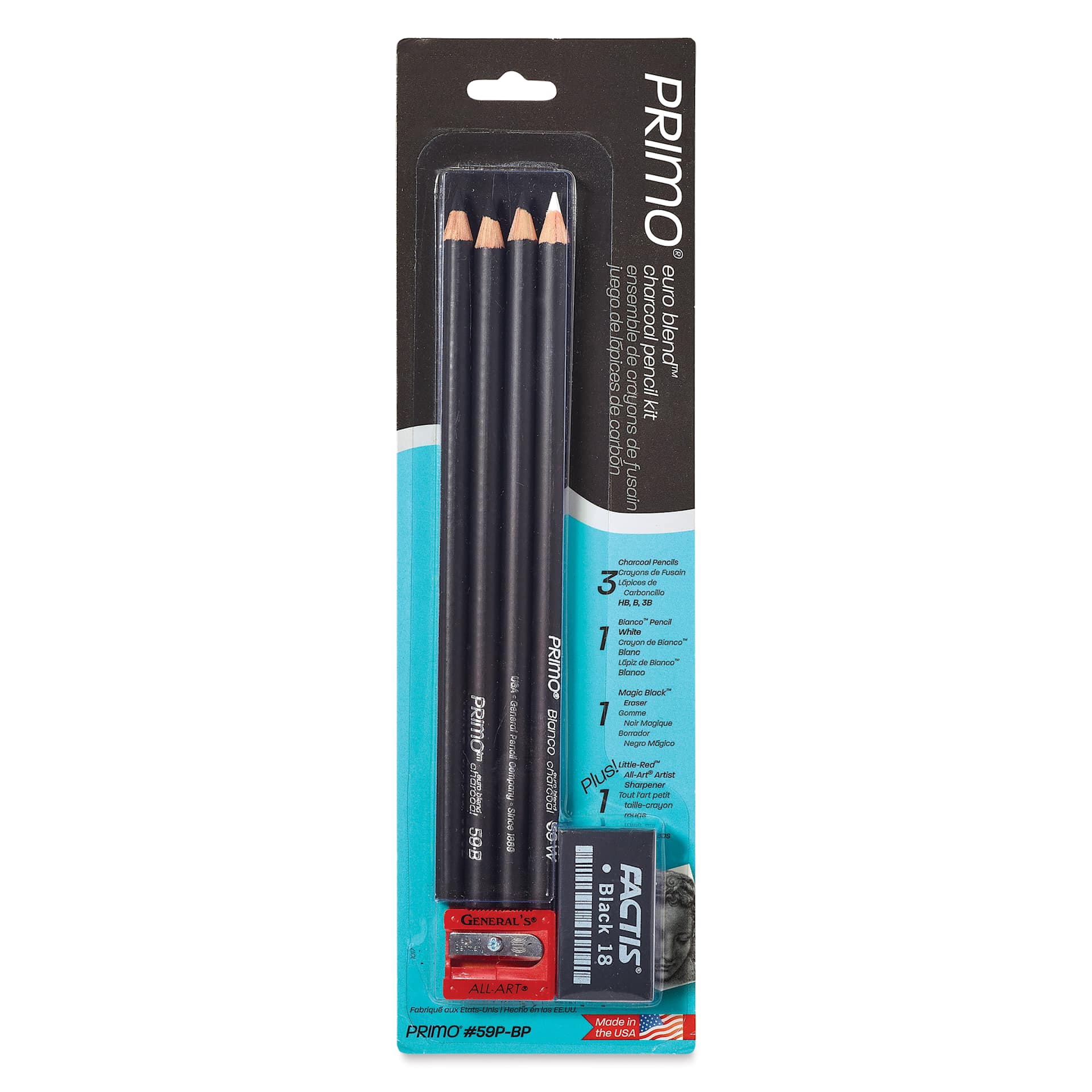 General's Primo Euro Blend Charcoal - Pencils Set, front of the packaging General's Primo Euro Blend Charcoal - Pencils Set, front of the packaging
