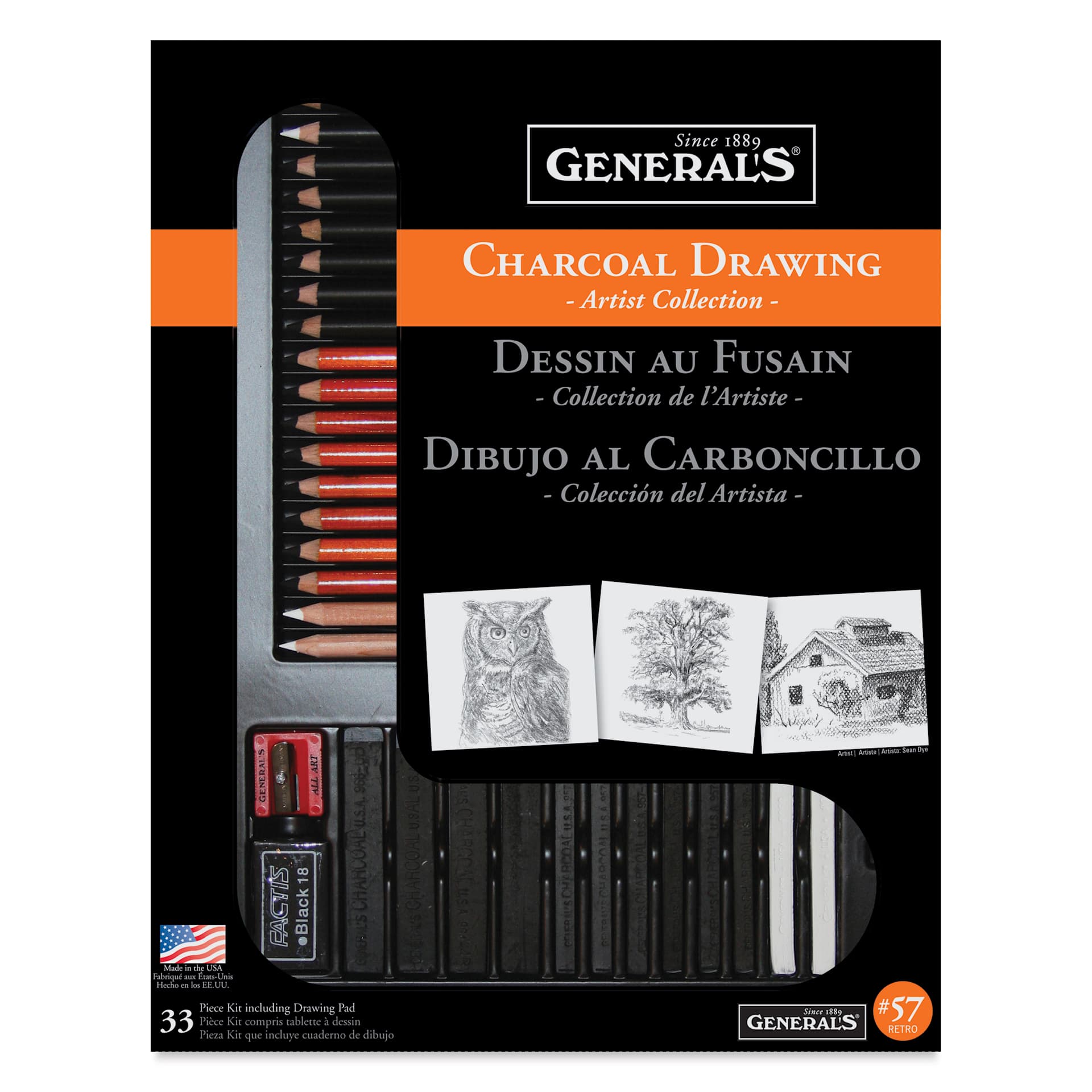 General’s Charcoal Drawing Collection Kit - Set of 33