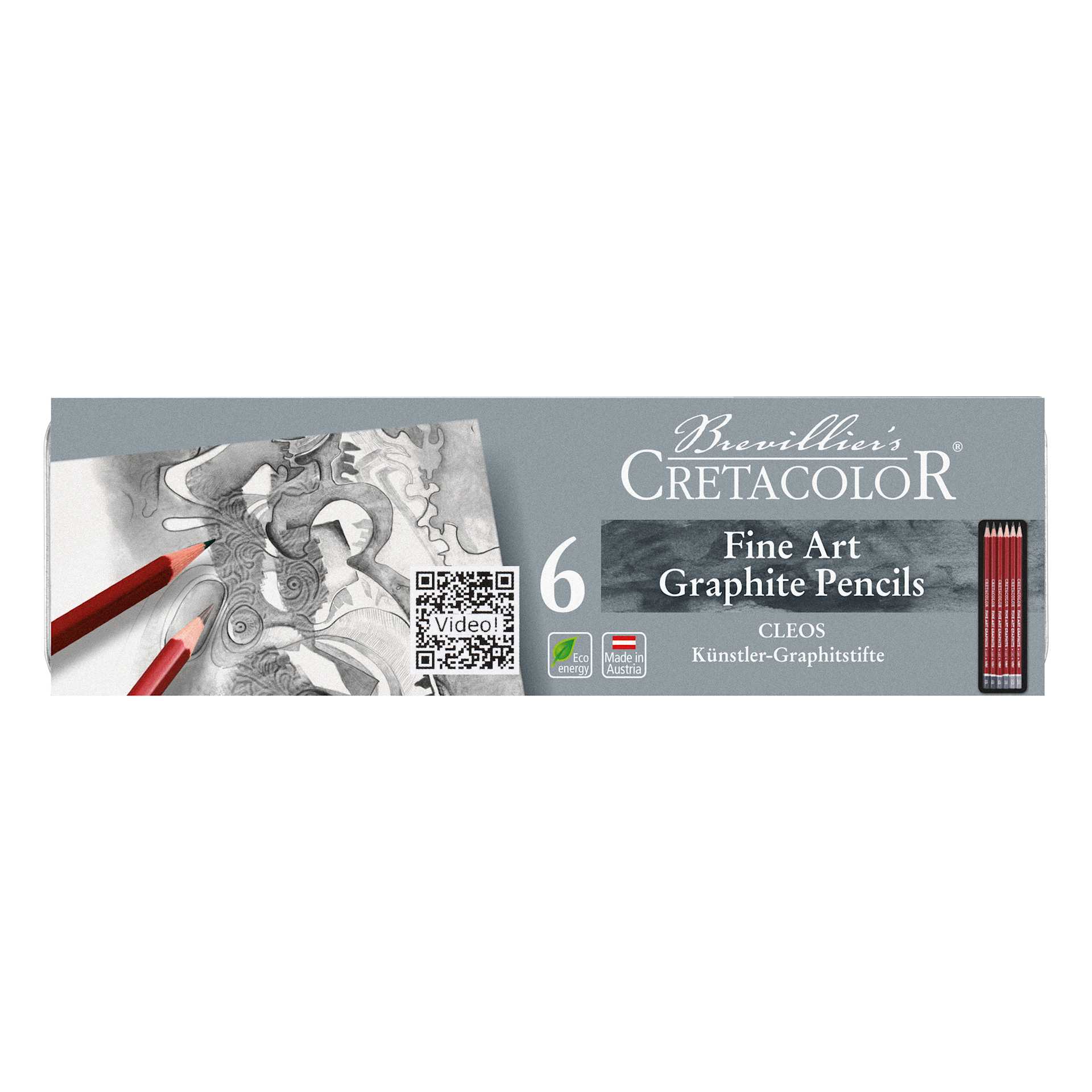 Cretacolor Fine Art Graphite Pencils Tin Set of 6