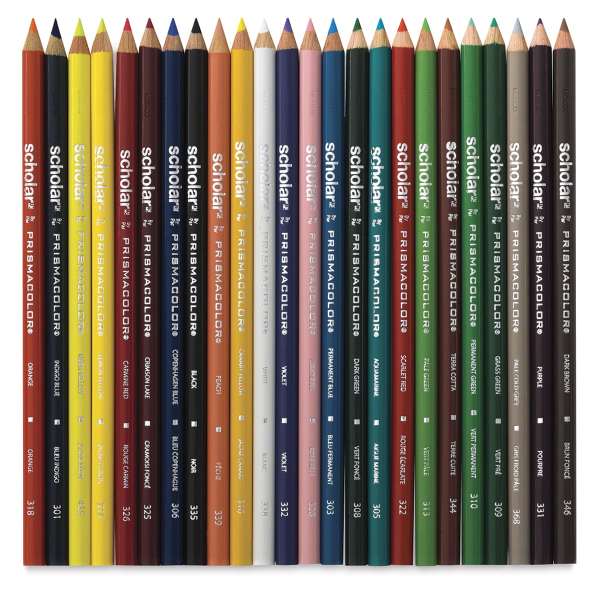Prismacolor Scholar Colored Pencils - Set of 24, Assorted Colors, contents