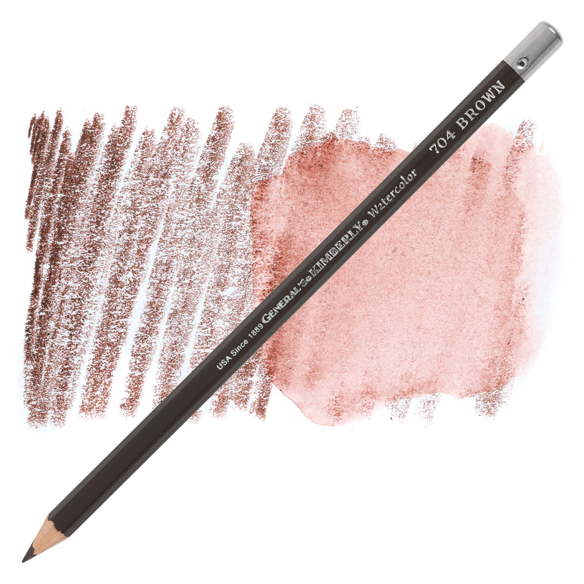 General's Kimberly Watercolor Pencil - Brown pencil and swatch