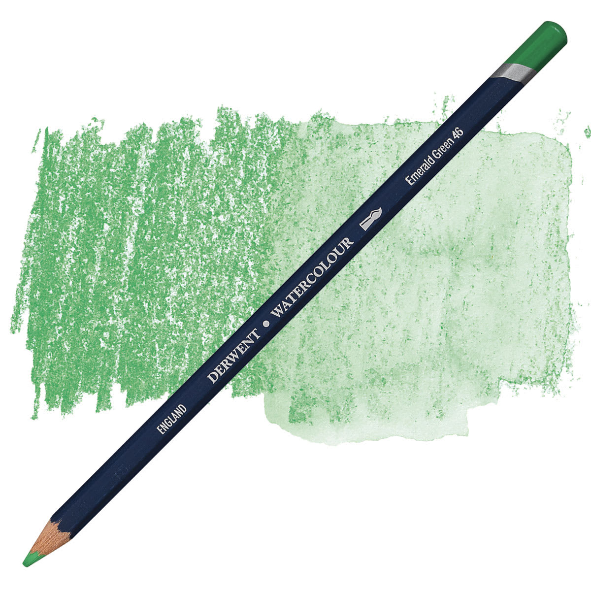 Derwent Watercolor Pencil - Emerald Green pencil and swatch