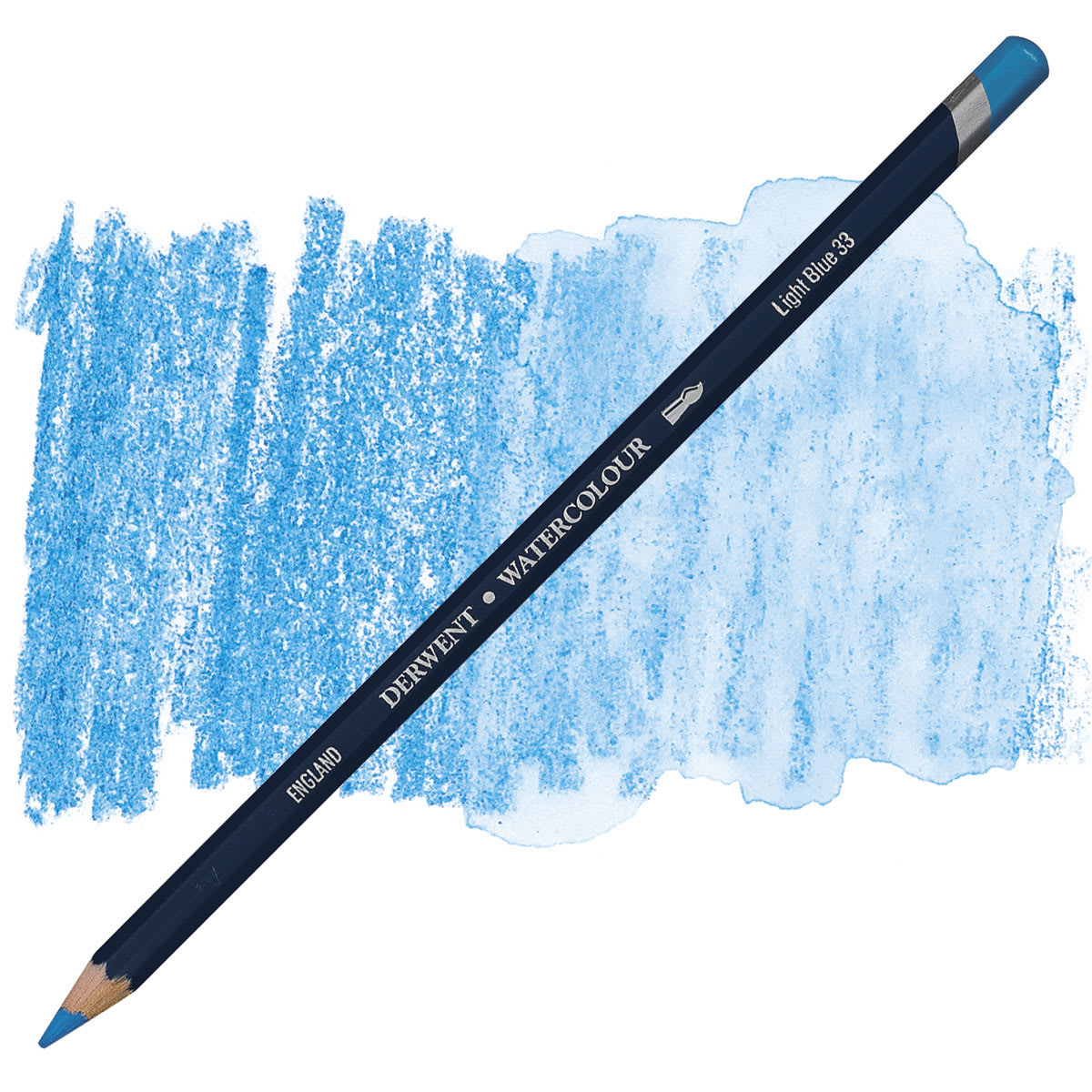Derwent Watercolor Pencil - Light Blue pencil and swatch