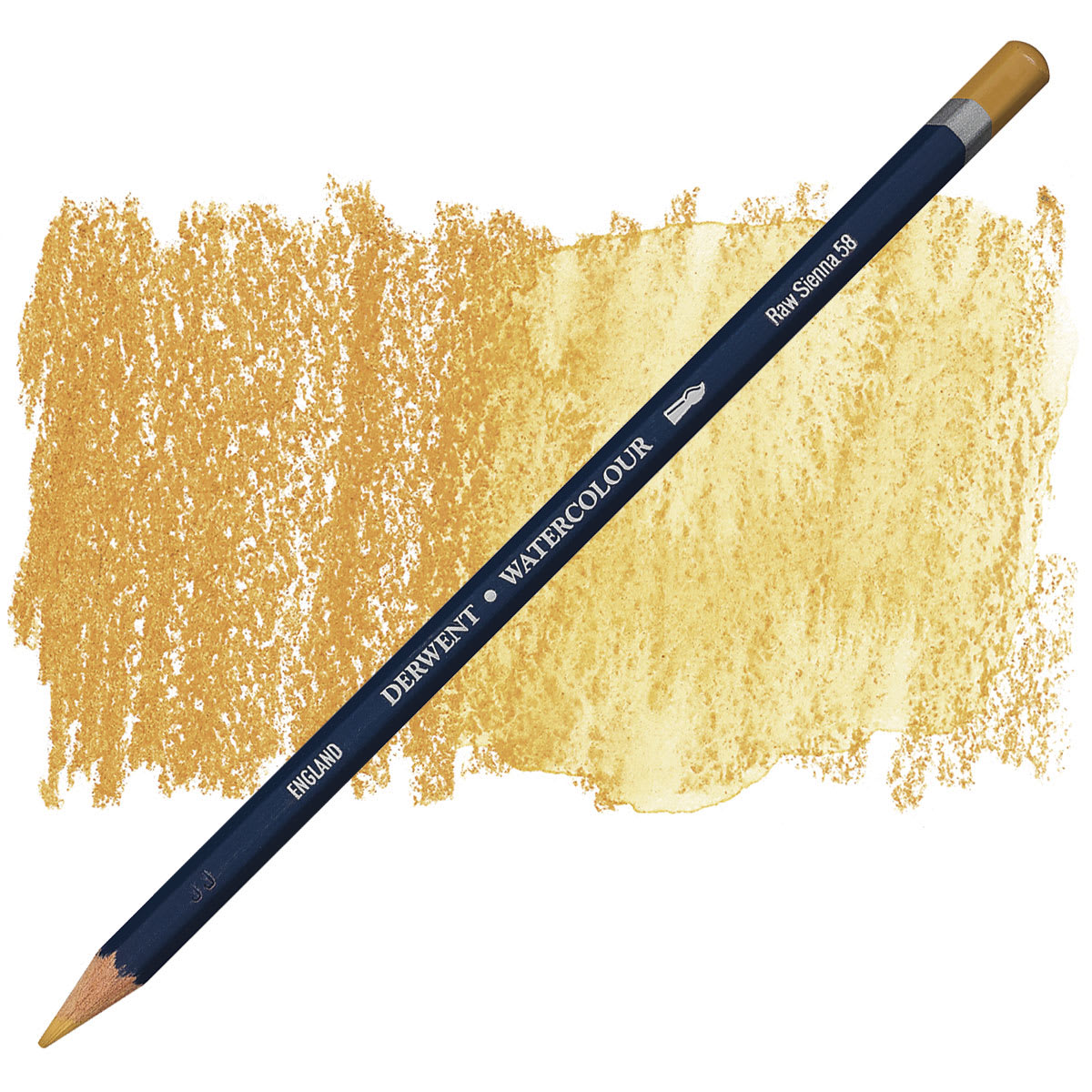 Derwent Watercolor Pencil - Raw Sienna pencil and swatch